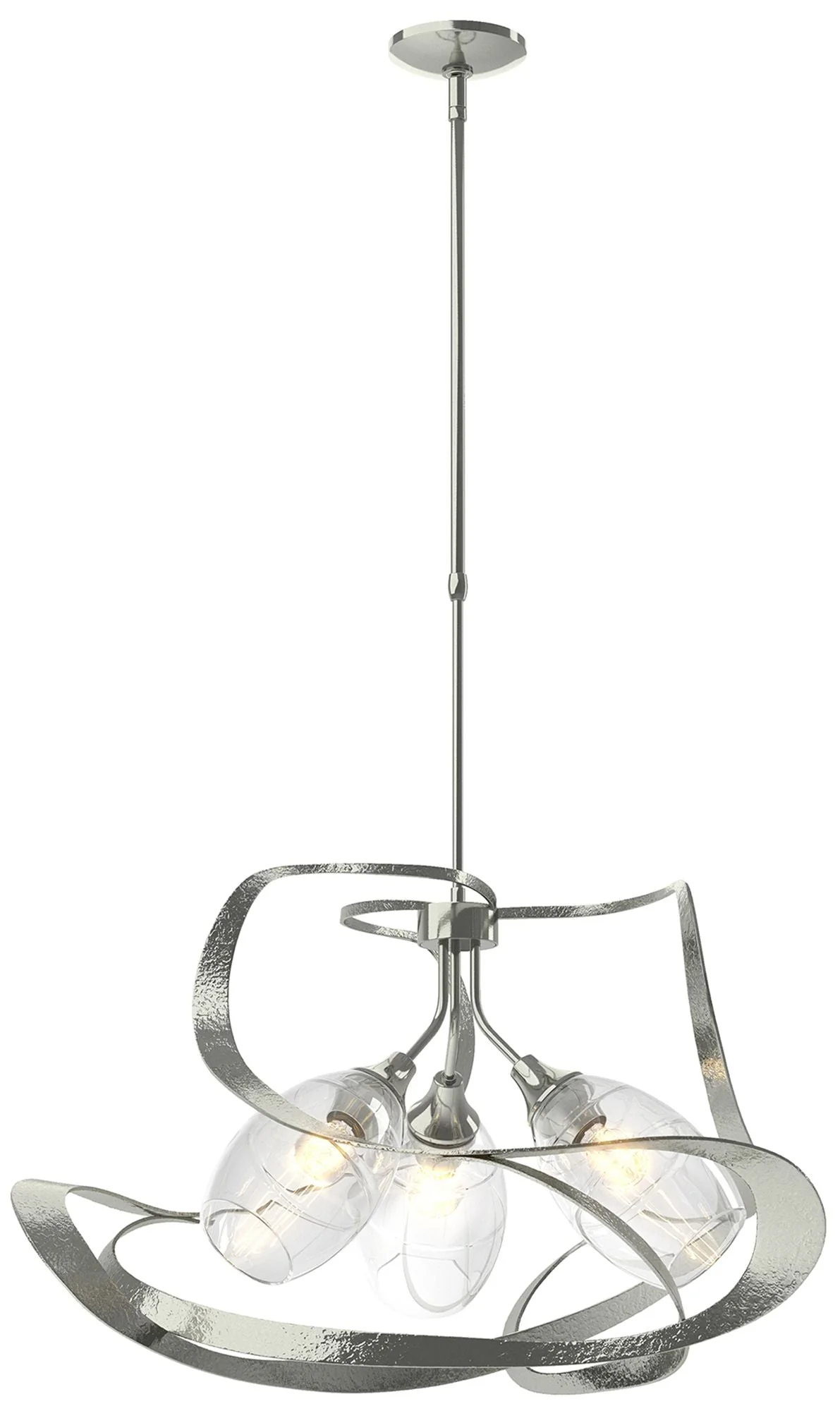 Nest Pendant - Sterling Finish - Clear Glass - Standard Height - Image 1