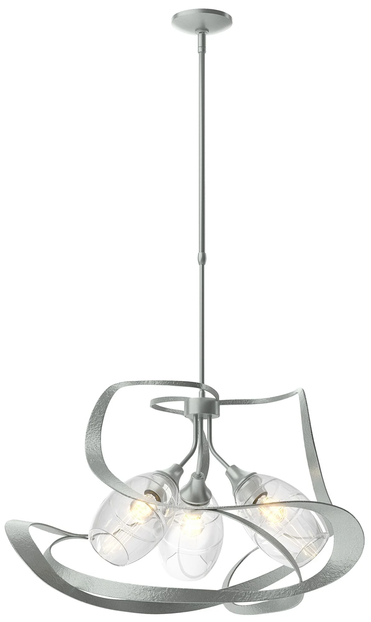 Nest Pendant - Vintage Platinum Finish - Clear Glass - Standard Height - Image 1