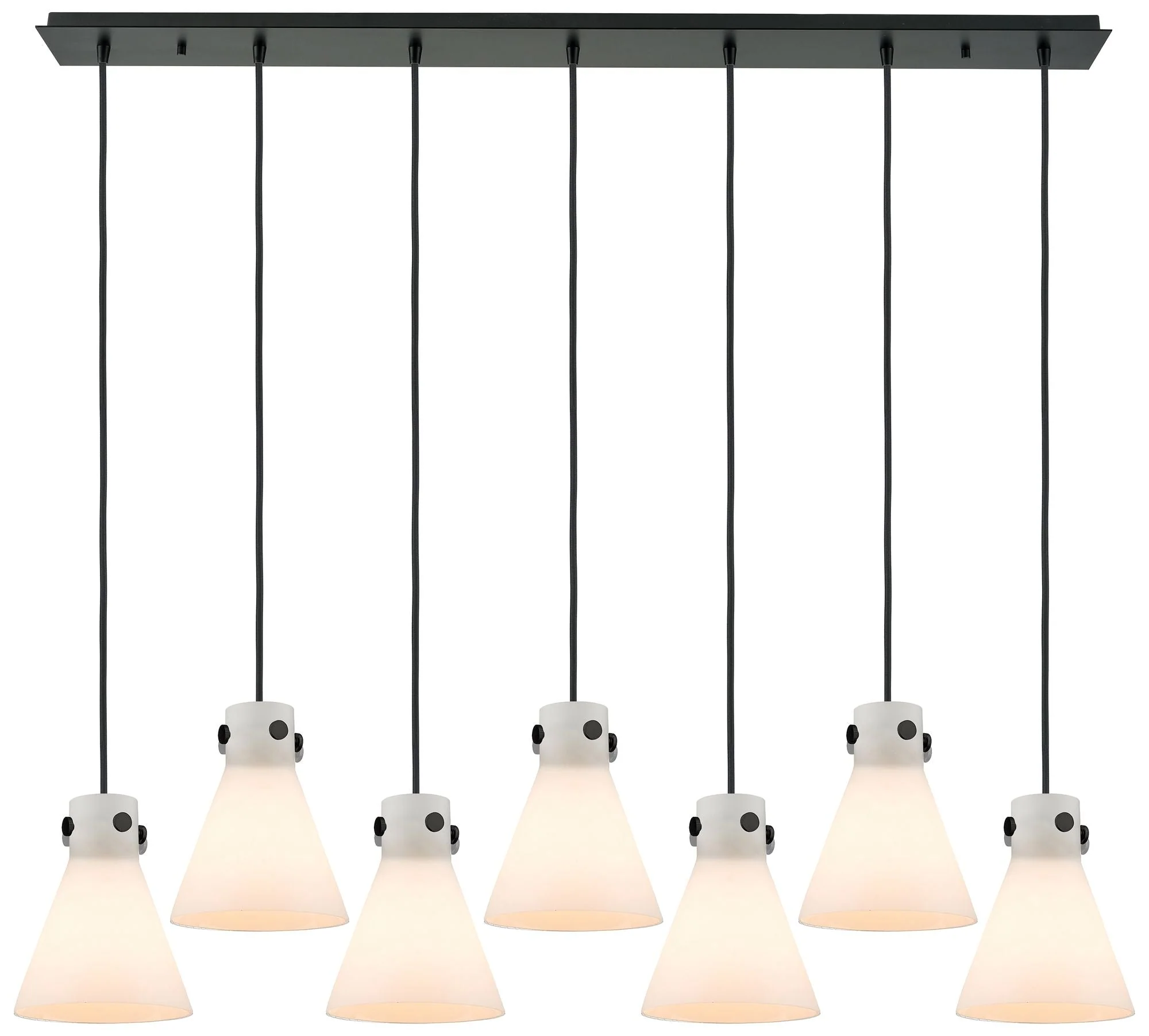 Newton Bell 27.25" Wide 12 Light Brushed Brass Multi Pendant w/ White - Image 1