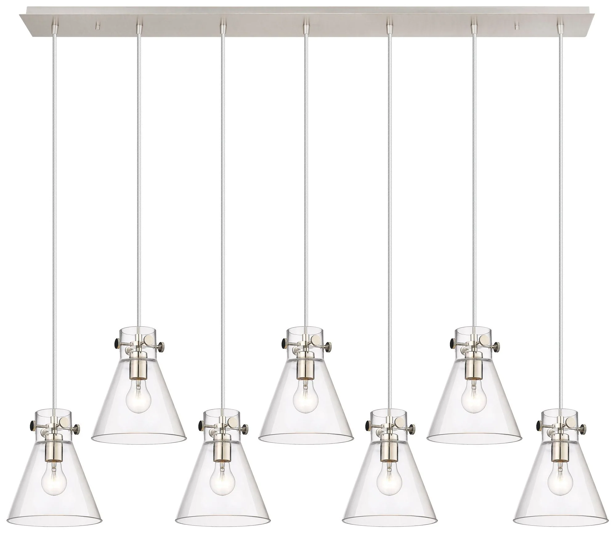 Newton Bell 27.25" Wide 12 Light Matte Black Multi Pendant With Clear - Image 1