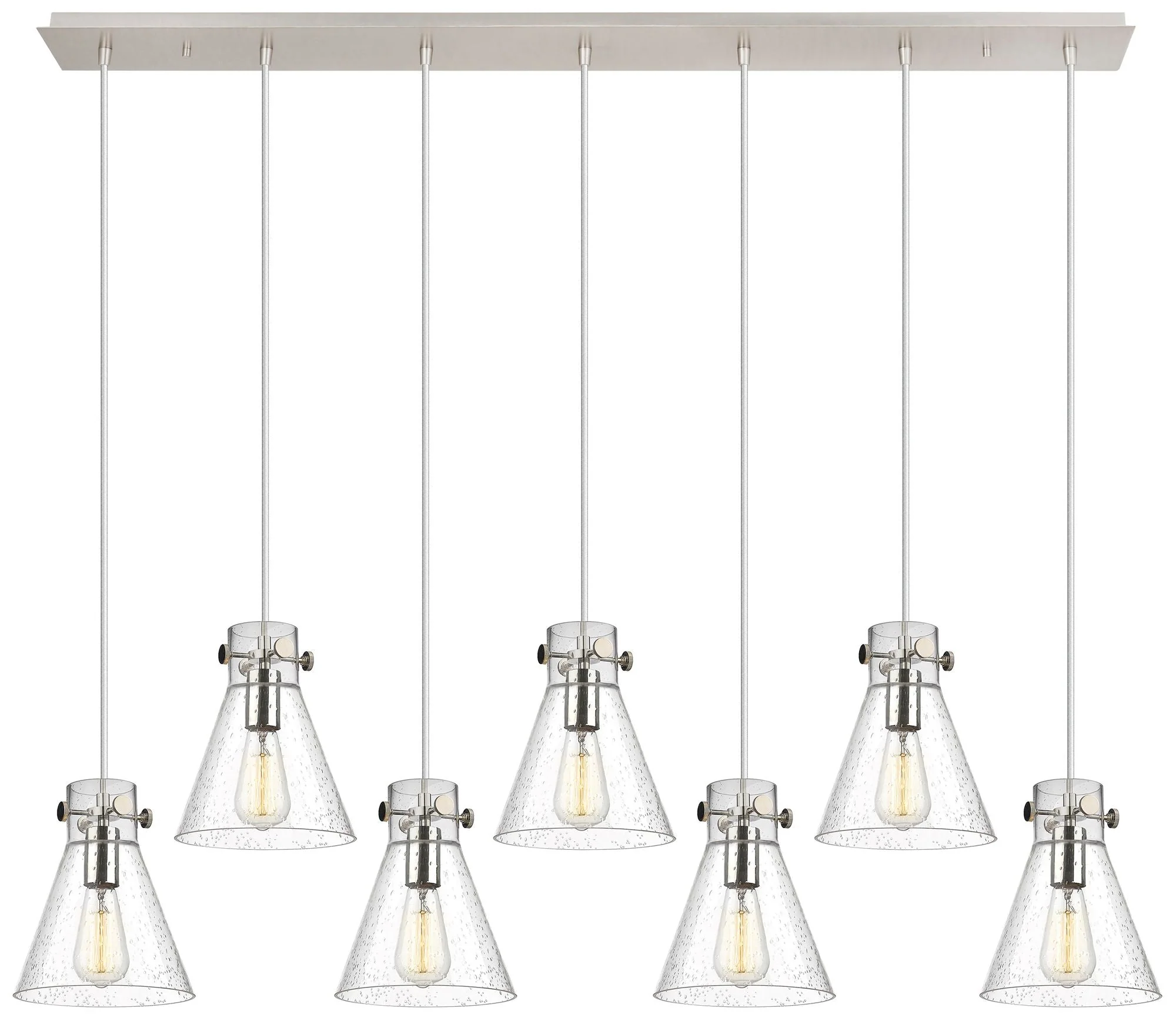 Newton Bell 27.25" Wide 12 Light Matte Black Multi Pendant With White - Image 1