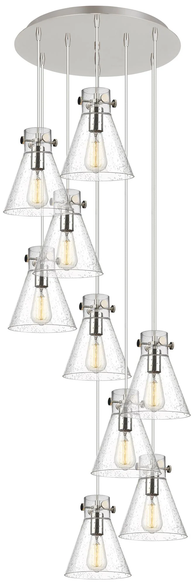 Newton Bell 39.75"W 5 Light Brushed Brass Linear Pendant w/ Smoke Shad - Image 1