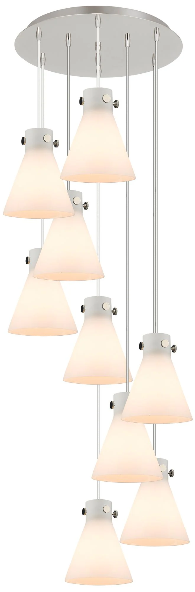 Newton Bell 39.75"W 5 Light Brushed Nickel Linear Pendant w/ Clear Sha - Image 1