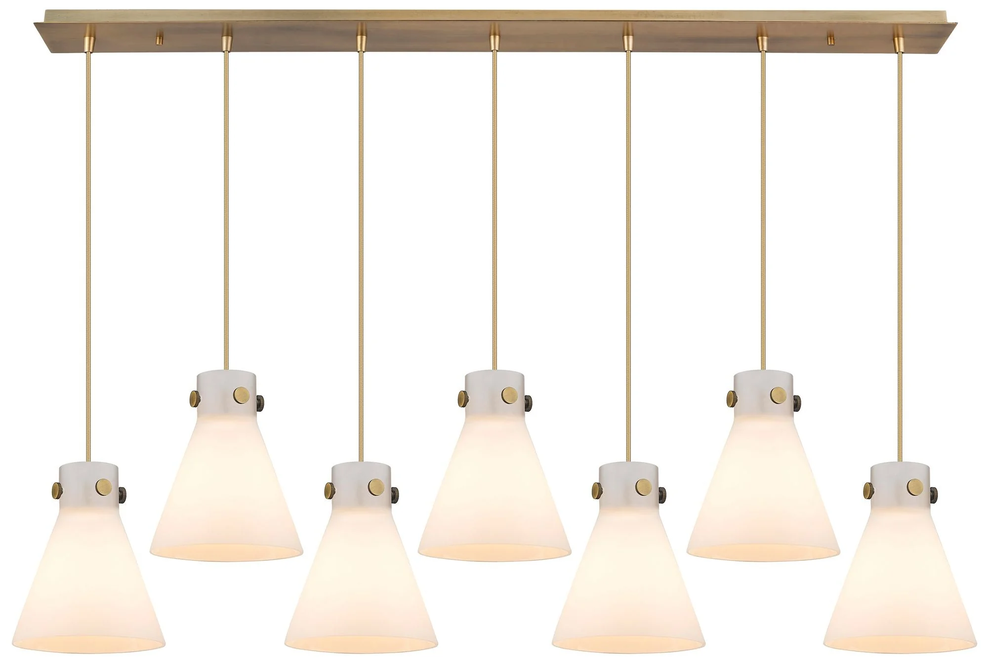 Newton Cone 27.25" Wide 12 Light Brushed Brass Multi Pendant w/ Clear - Image 1