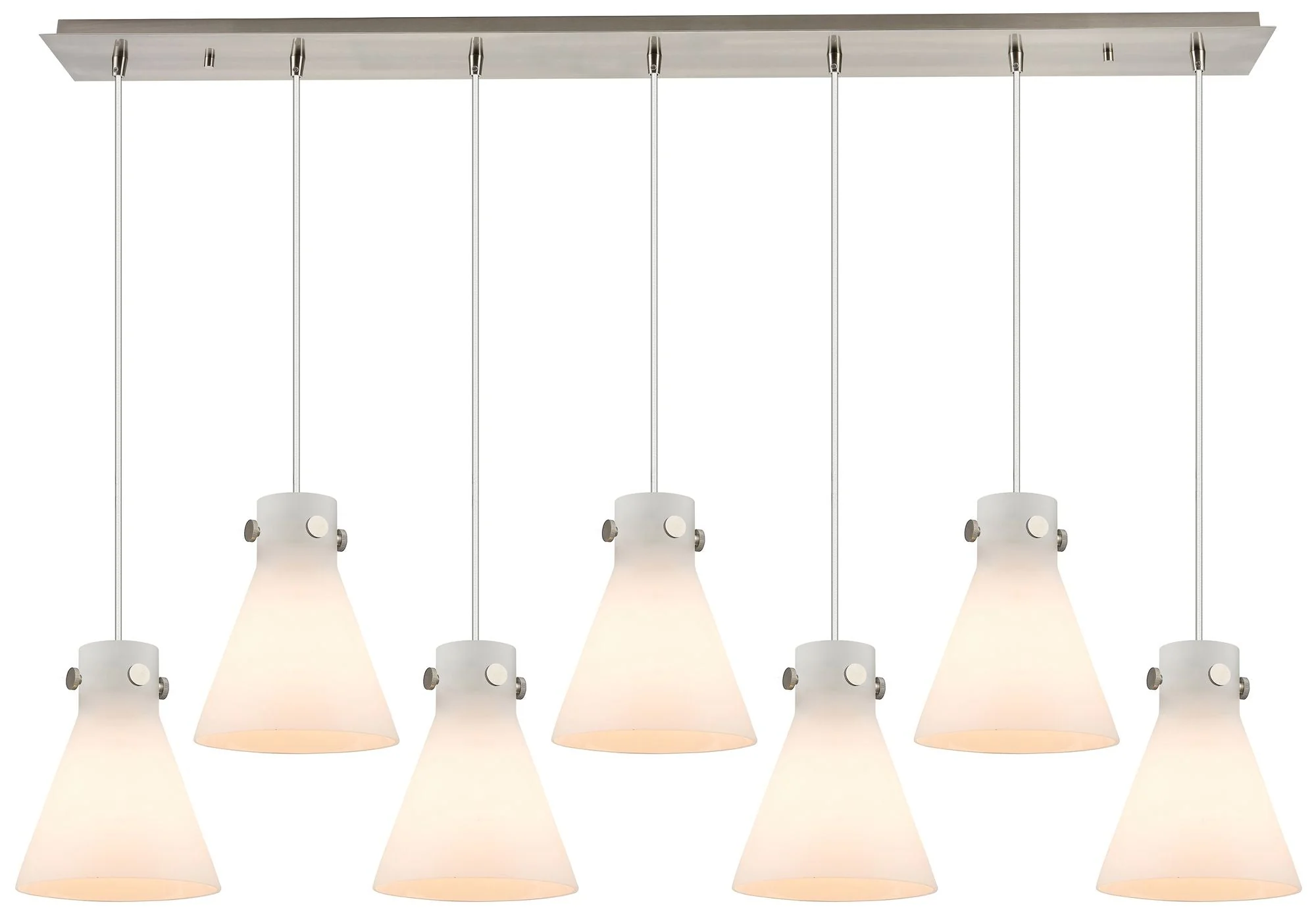 Newton Cone 27.25" Wide 12 Light Matte Black Multi Pendant With Seedy - Image 1