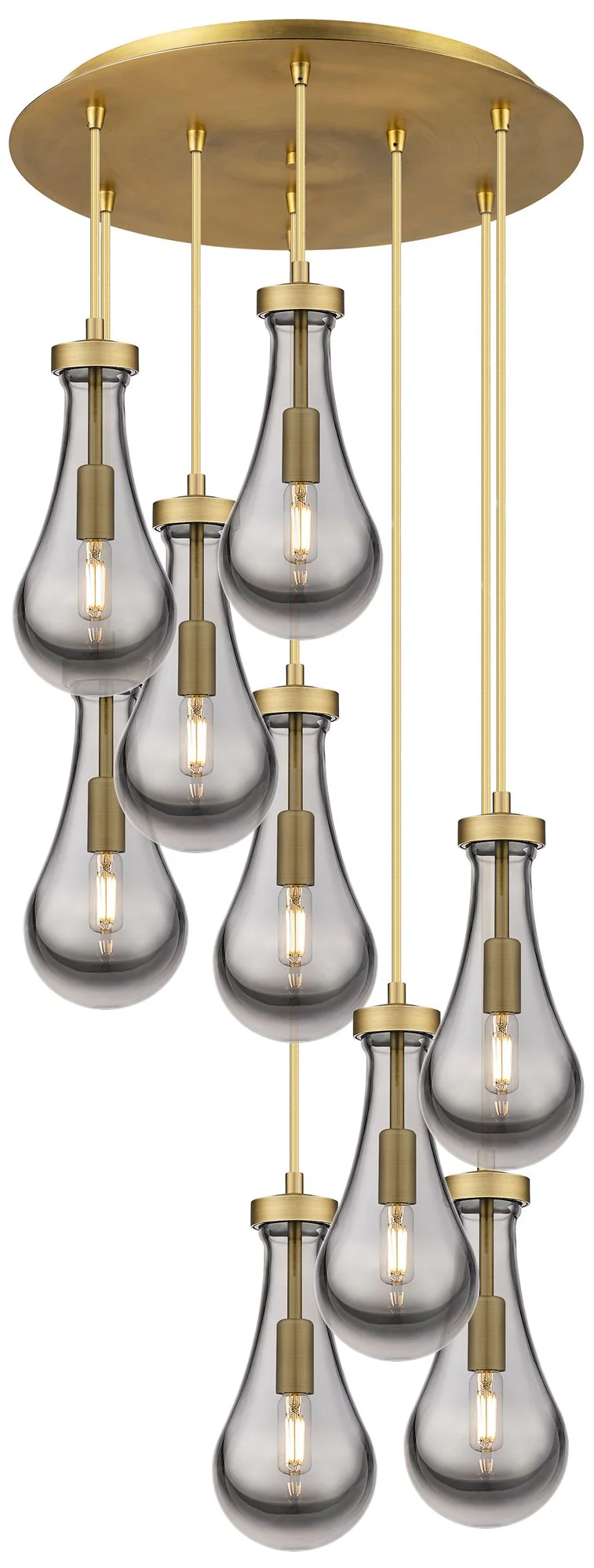 Newton Sphere 27.25"W 12 Light Brushed Nickel Multi Pendant w/ Seedy S - Image 1