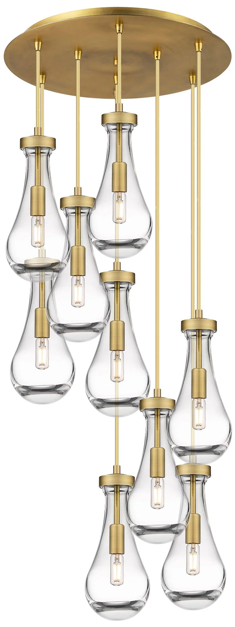 Newton Sphere 27.25"W 12 Light Brushed Nickel Multi Pendant w/ Smoke S - Image 1
