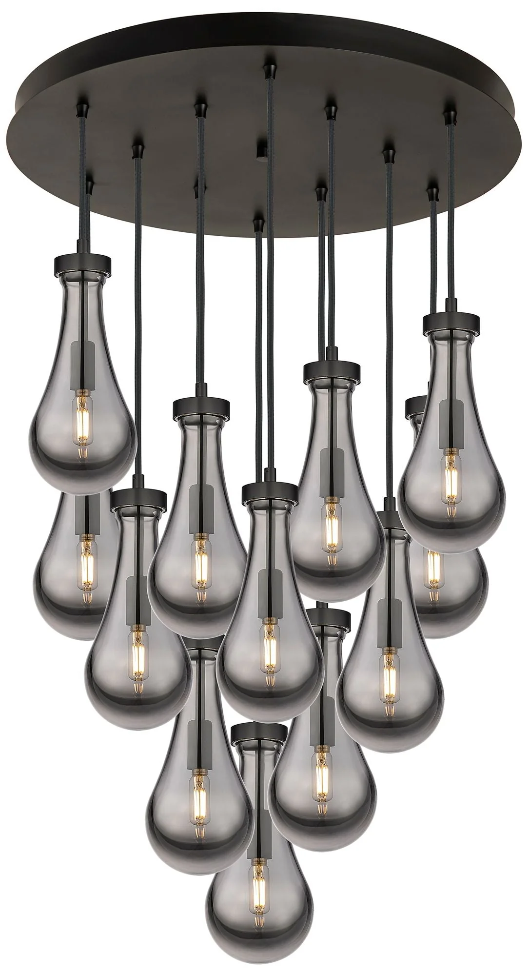 Newton Sphere 39.75" Wide 5 Light Matte Black Linear Pendant w/ Seedy - Image 1