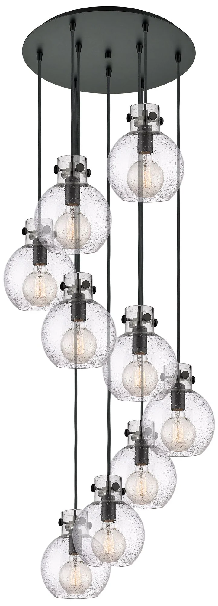 Newton Sphere 39.75"W 5 Light Brushed Brass Linear Pendant w/ White Sh - Image 1