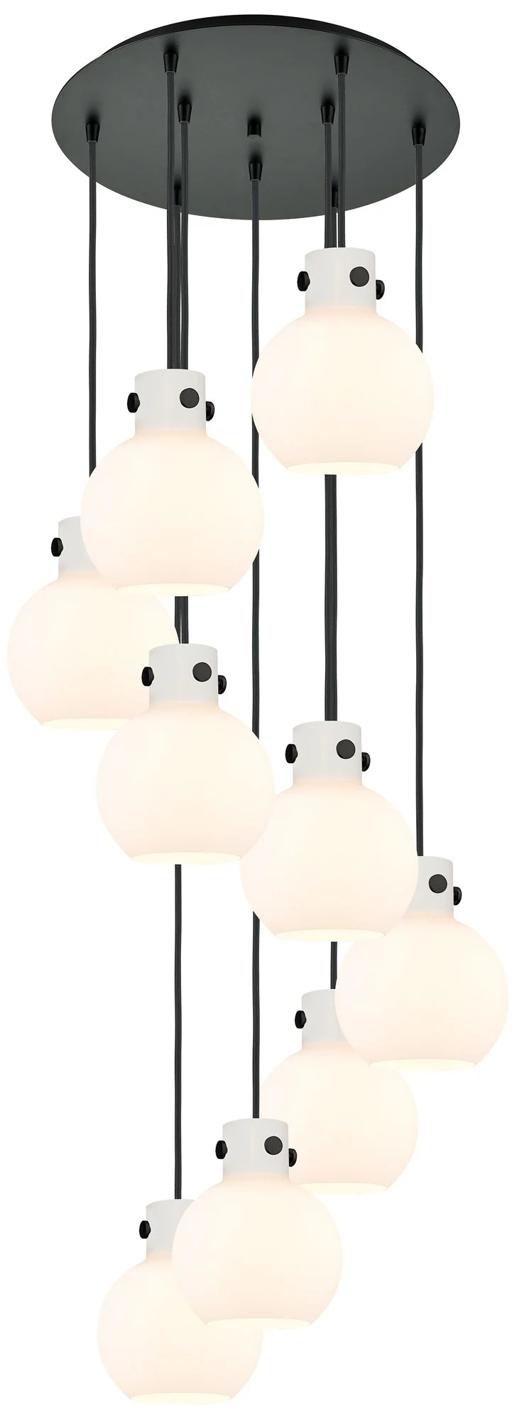 Newton Sphere 39.75"W 5 Light Brushed Nickel Linear Pendant w/ Clear S - Image 1