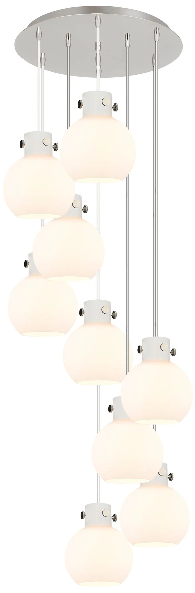 Newton Sphere 39.75"W 5 Light Matte Black Linear Pendant w/ Smoke Shad - Image 1