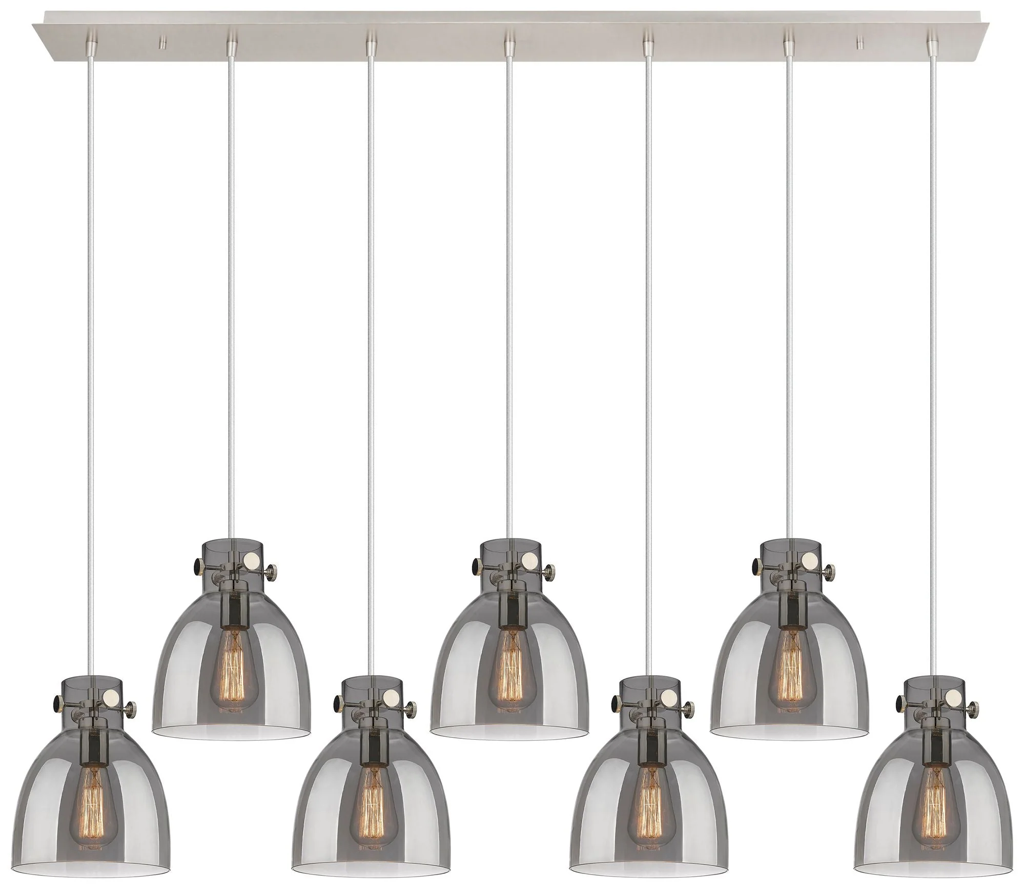 Newton Sphere 51.75" Wide 7 Light Matte Black Linear Pendant w/ Seedy - Image 1