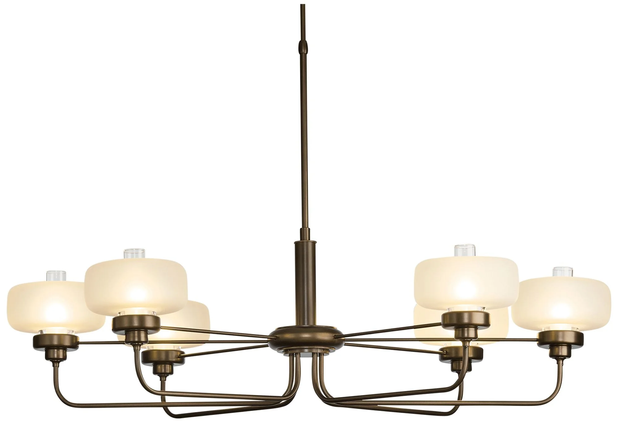 Nola Pendant - Bronze Finish - Frost Glass with Clear - Standard Height - Image 1