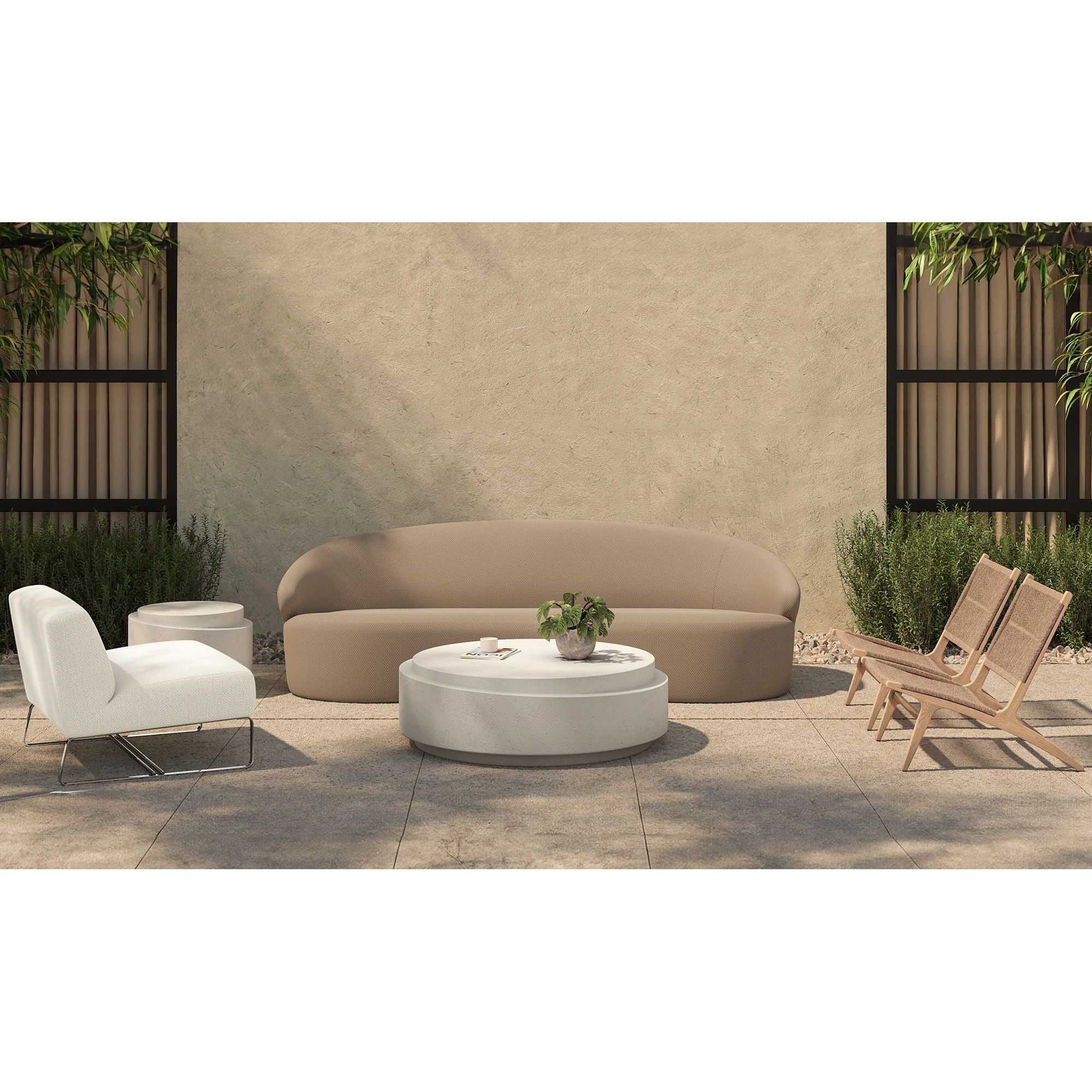 Moe’s Home Collection Cove Outdoor Sofa ~ Taupe All Weather Fabric