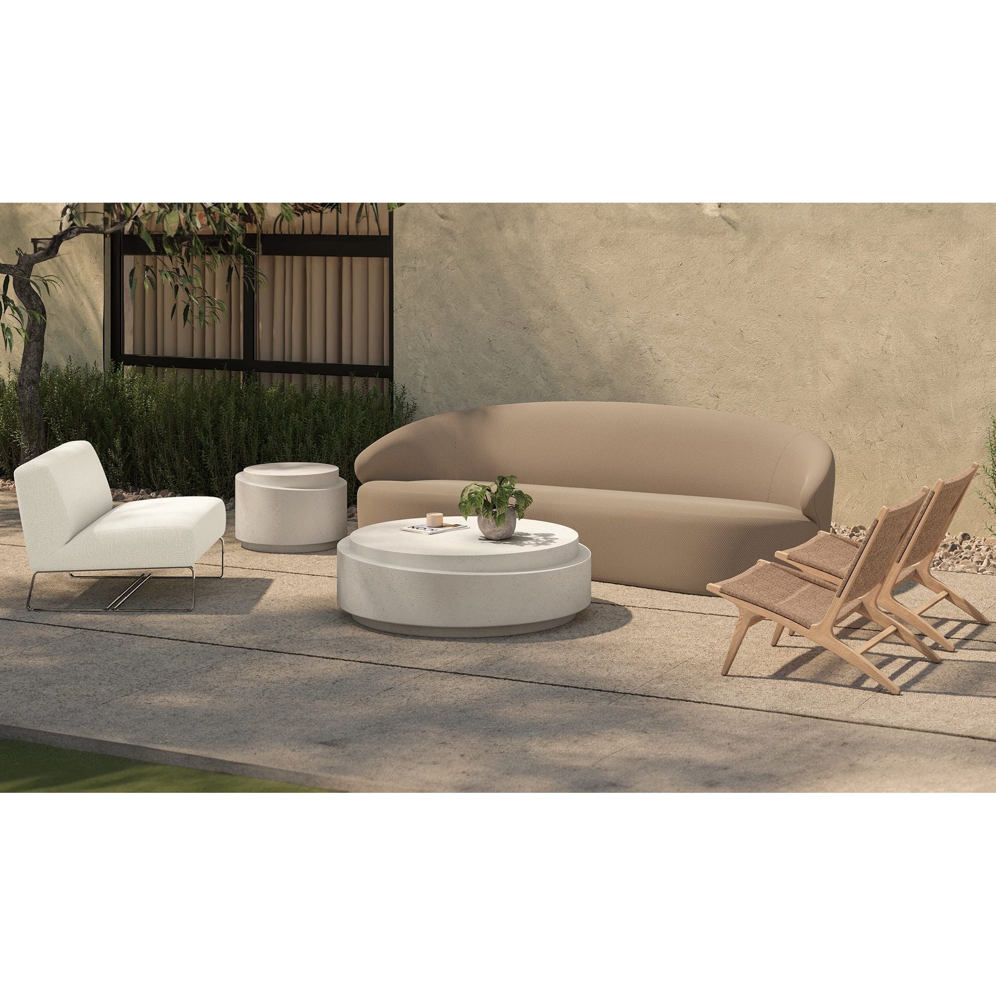 Moe's Home Collection Cove Outdoor Sofa ~ Taupe All Weather Fabric - Image 2