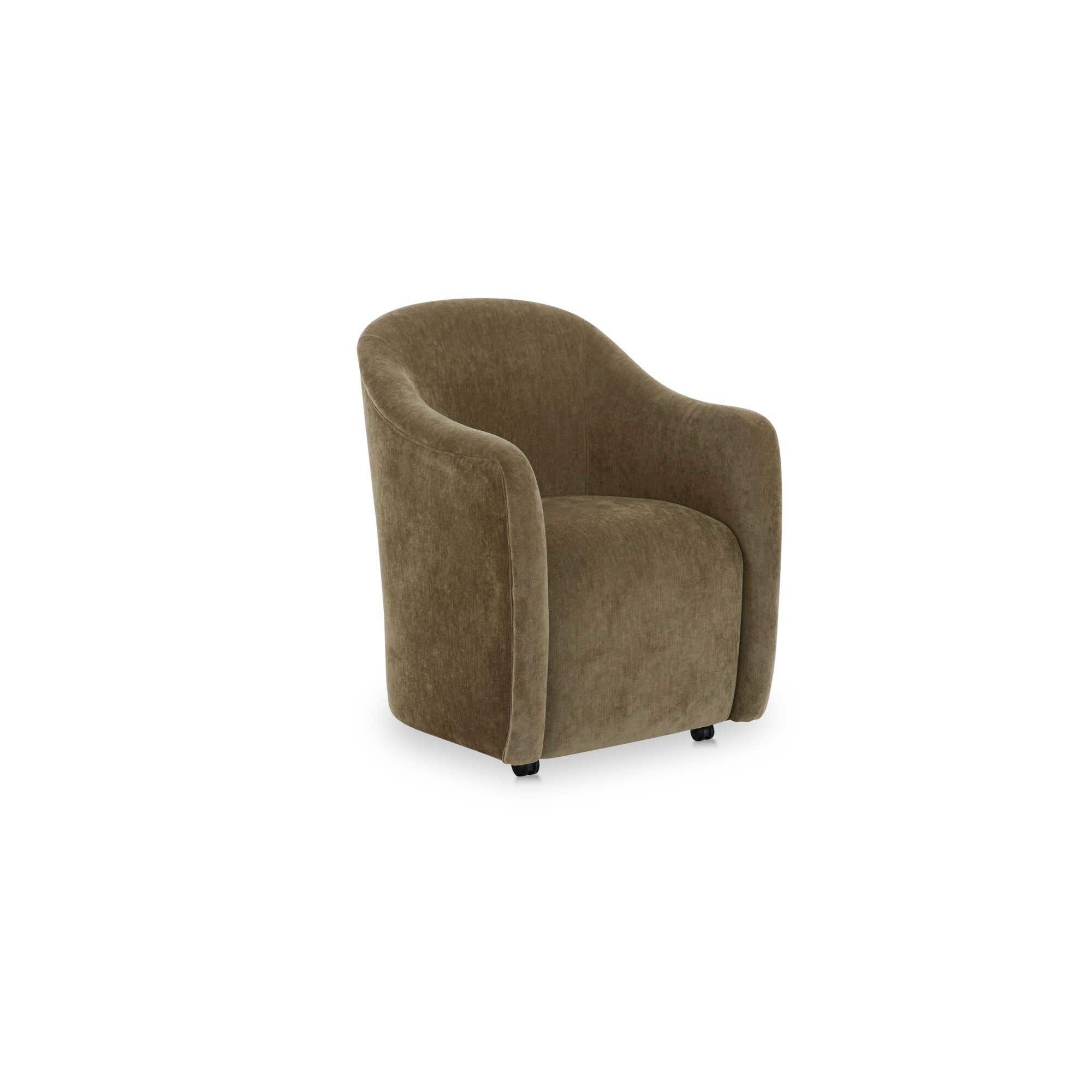 Moe's Home Drava Rolling Dining Chair Green - Image 3