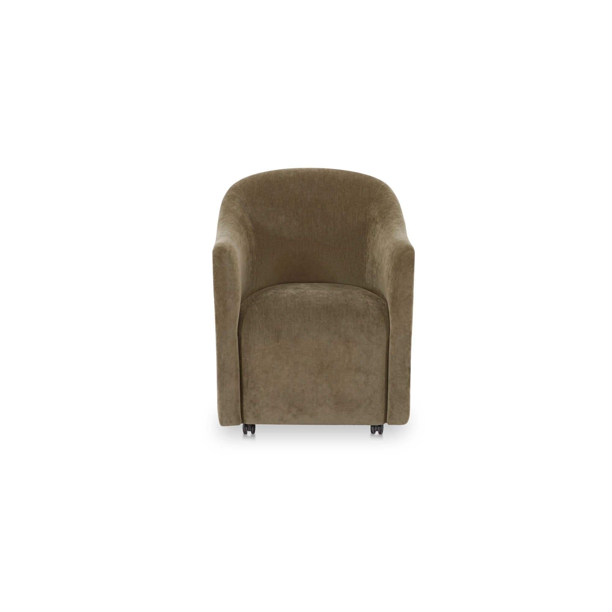 Moe's Home Drava Rolling Dining Chair Green - Image 1