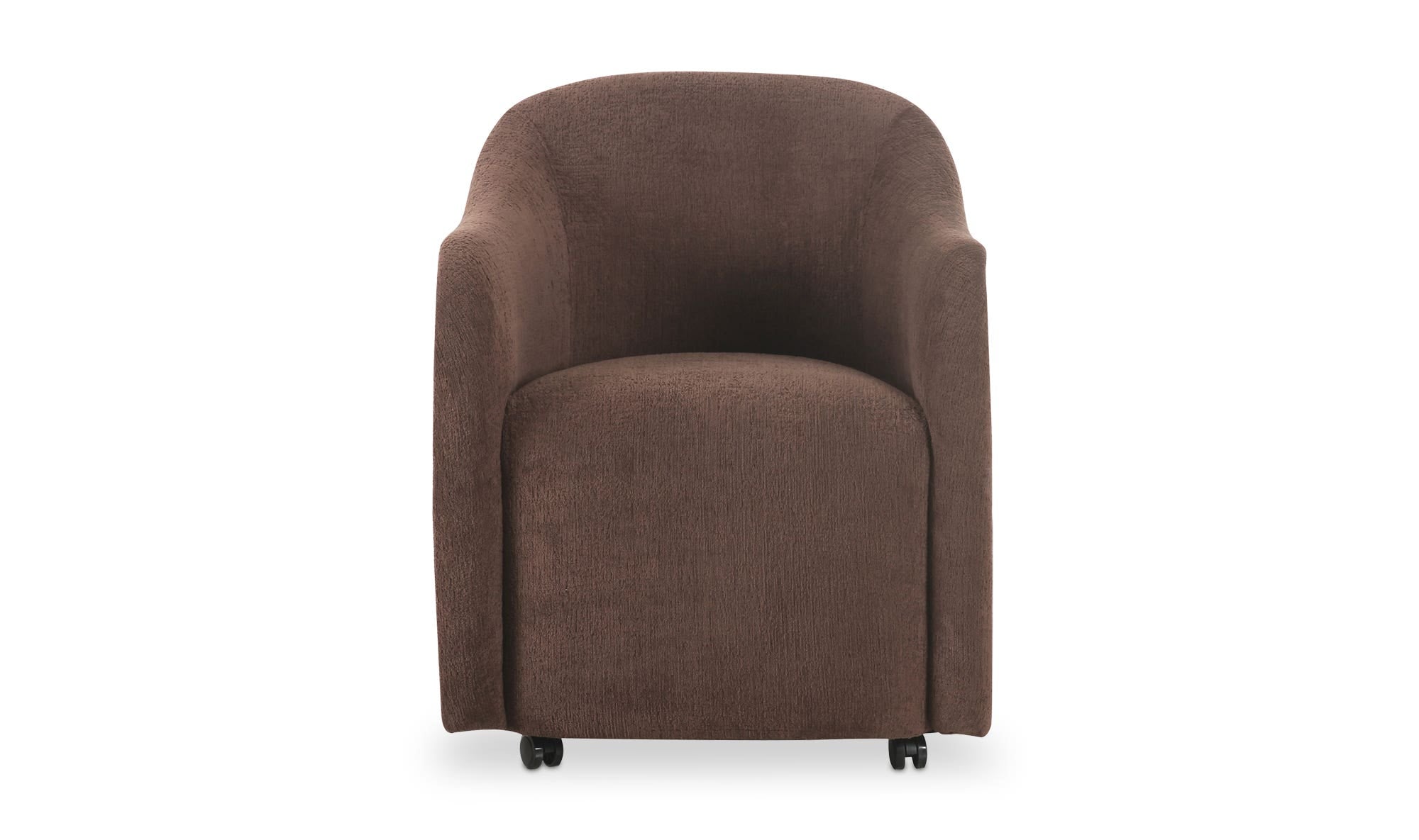 Moe's Home Drava Rolling Dining Chair Dark Brown - Image 1