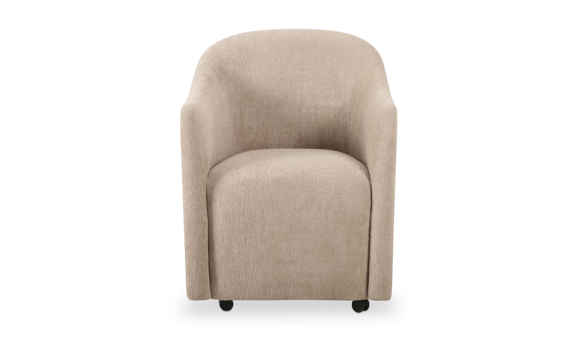 Moe's Home Drava Rolling Dining Chair Beige - Image 1