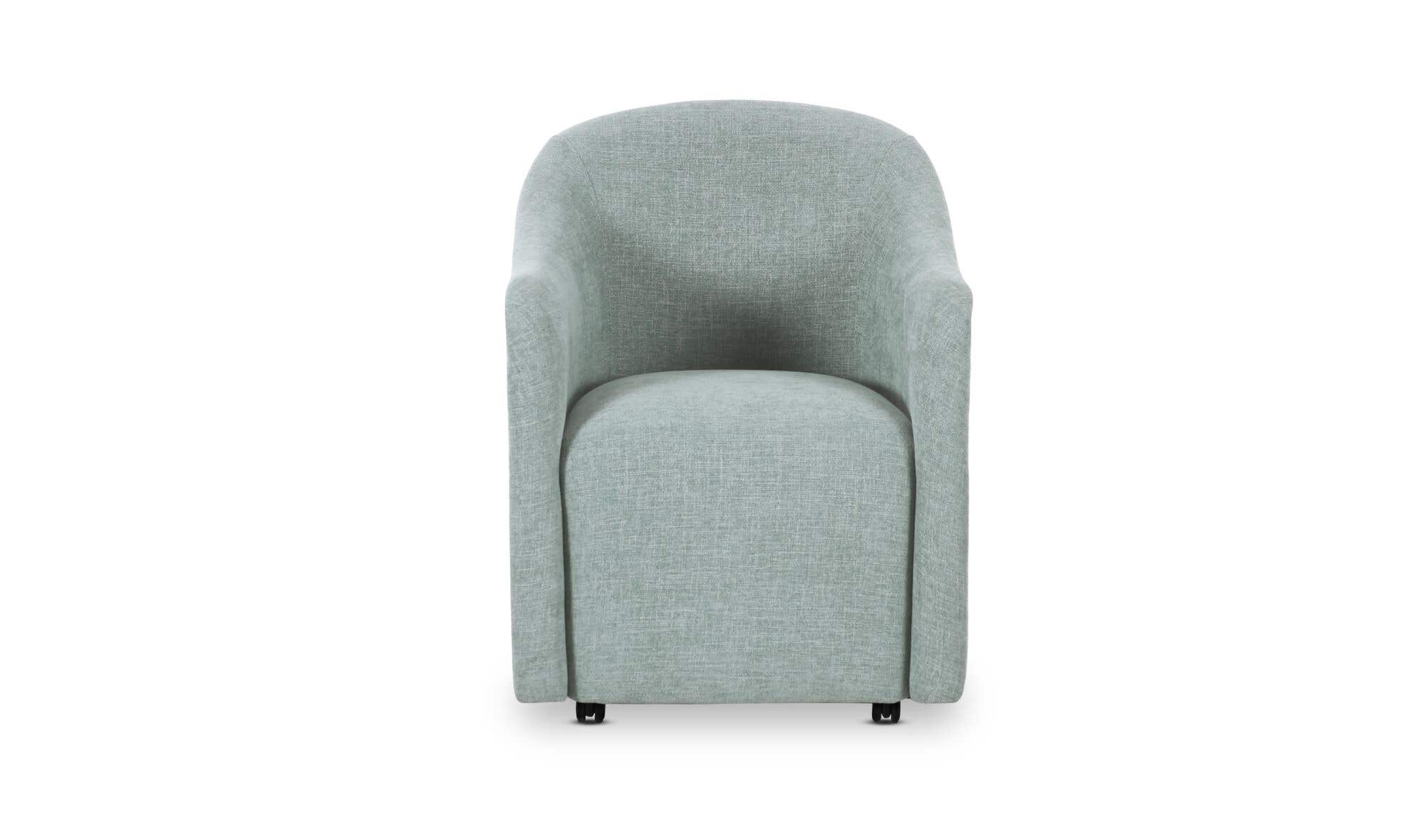 Moe's Home Drava Rolling Dining Chair Light Blue - Image 1