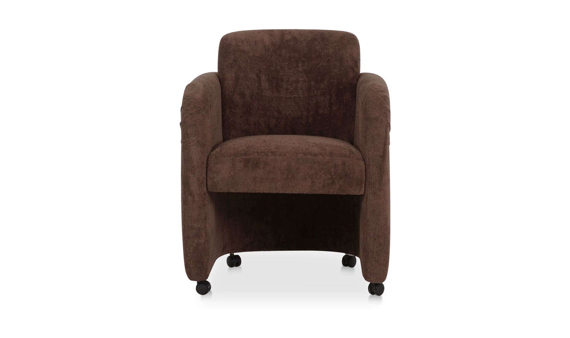 Moe's Home Mesto Rolling Dining Chair Dark Brown - Image 1