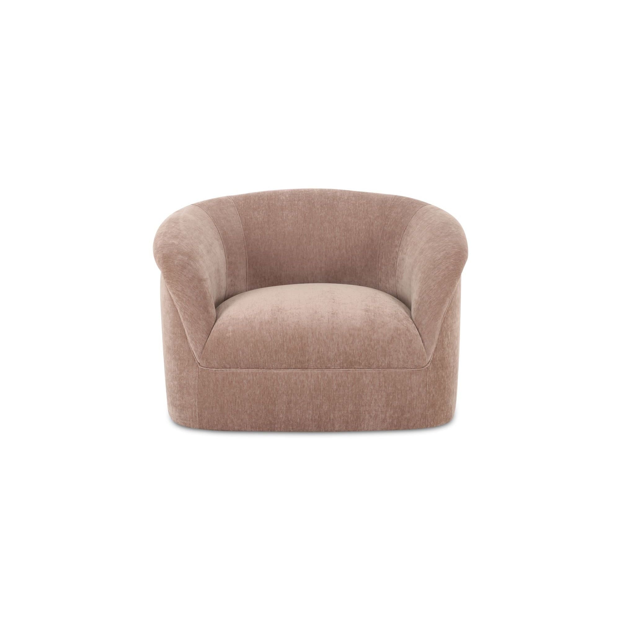 Moe's Home Collection Thora Blush Velvet Lounge Chair - Image 1