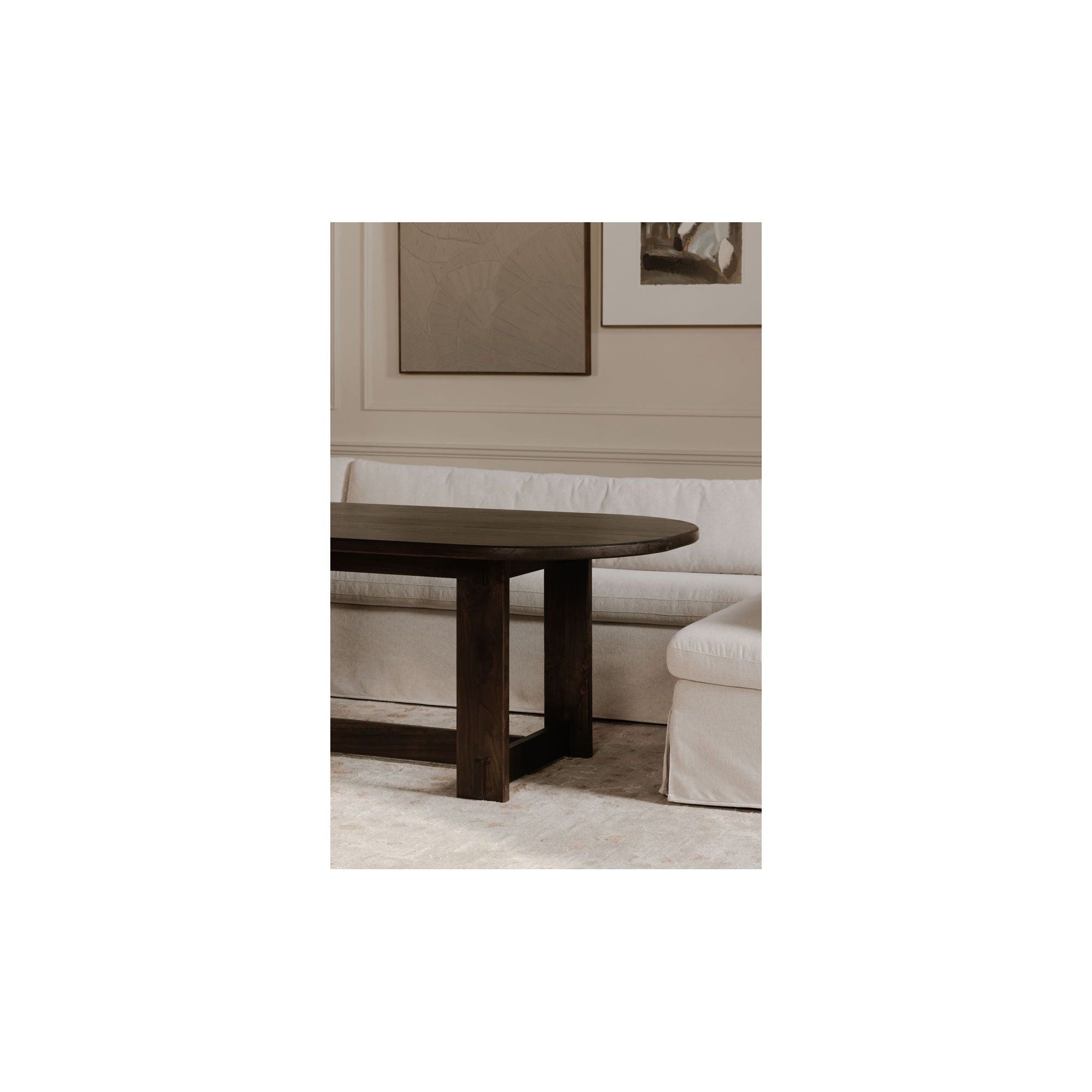 Moe's Home Fable Slipcover Dining Bench Beige - Image 3