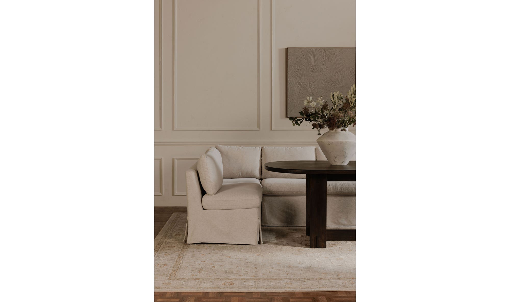 Moe's Home Fable Slipcover Dining Slipper Chair Beige - Image 3