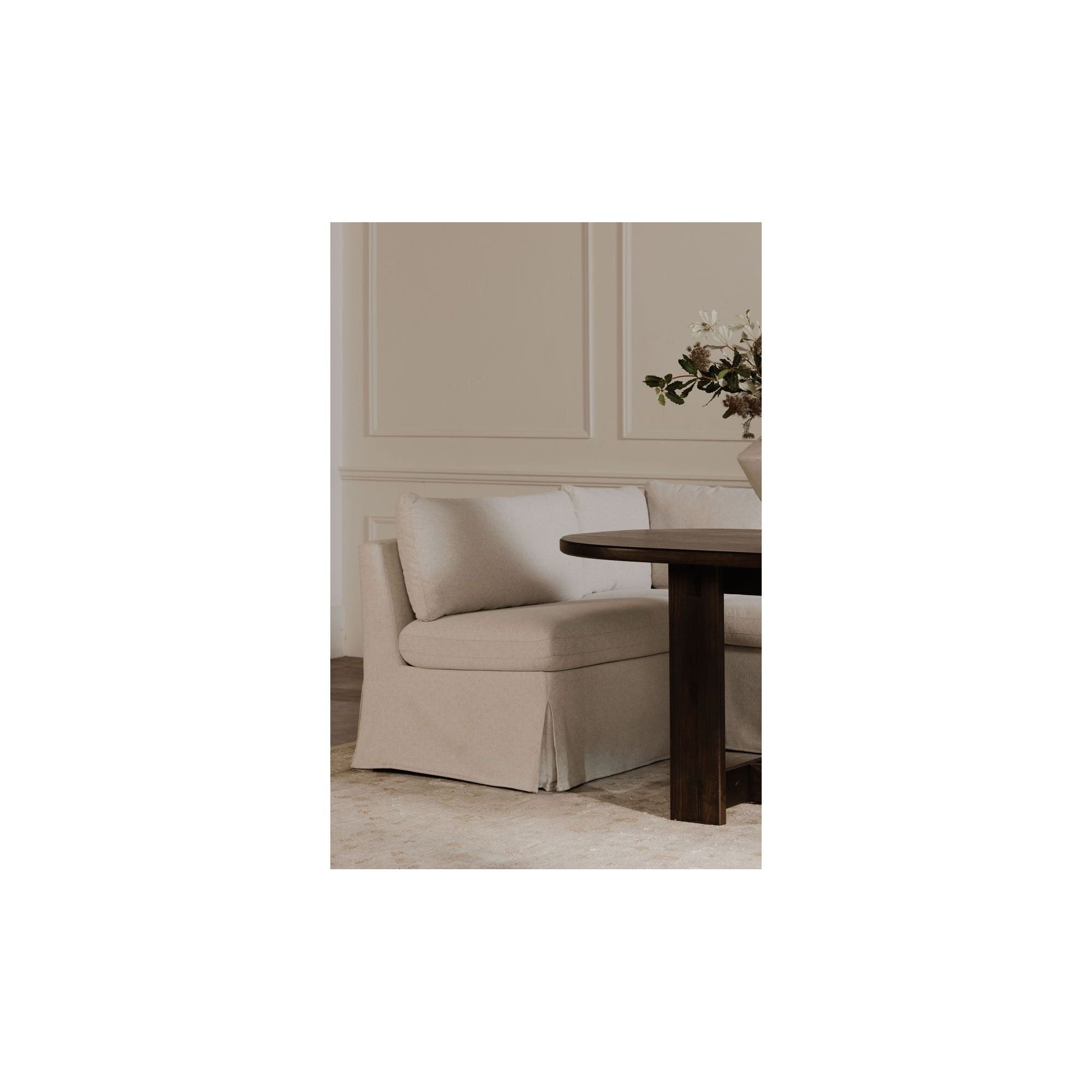 Moe's Home Fable Slipcover Dining Chair and Half Beige - Image 3