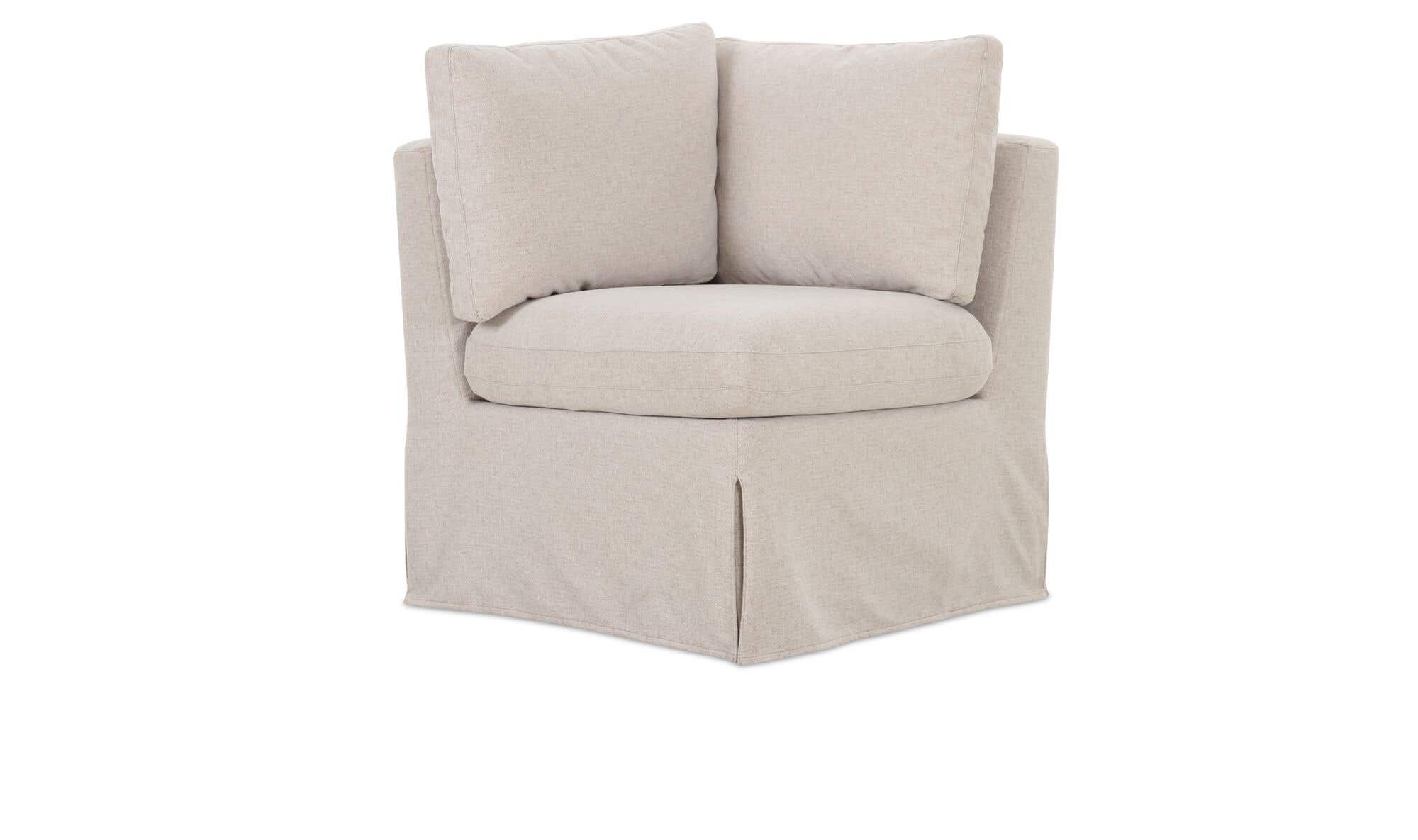 Moe's Home Fable Slipcover Dining Corner Chair Beige - Image 1
