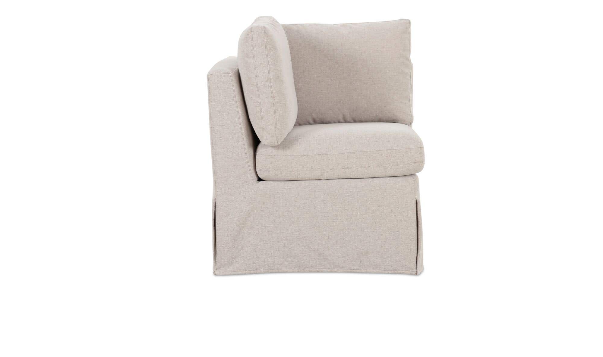 Moe's Home Fable Slipcover Dining Corner Chair Beige - Image 3