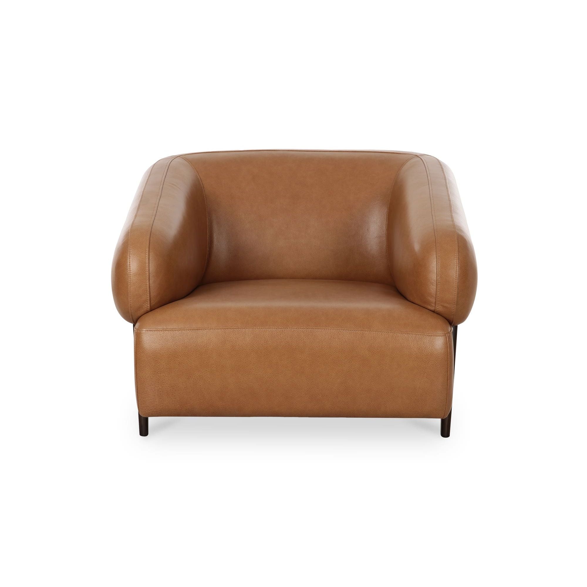 Moe's Home Collection Devlin Tan Leather Lounge Chair - Image 2