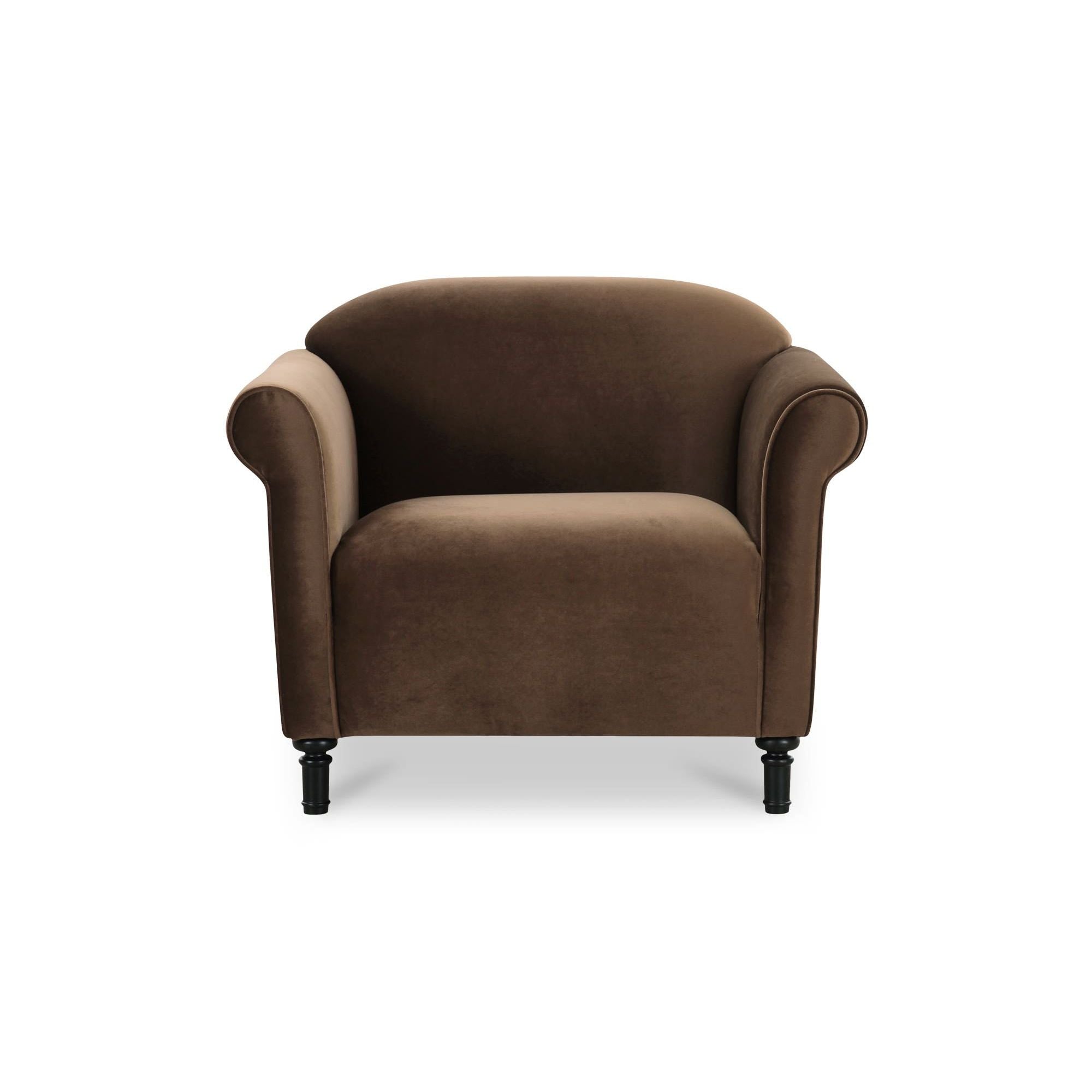 Moe's Home Collection Harmony Dark Brown Faux Mohair Accent Chair - Image 1
