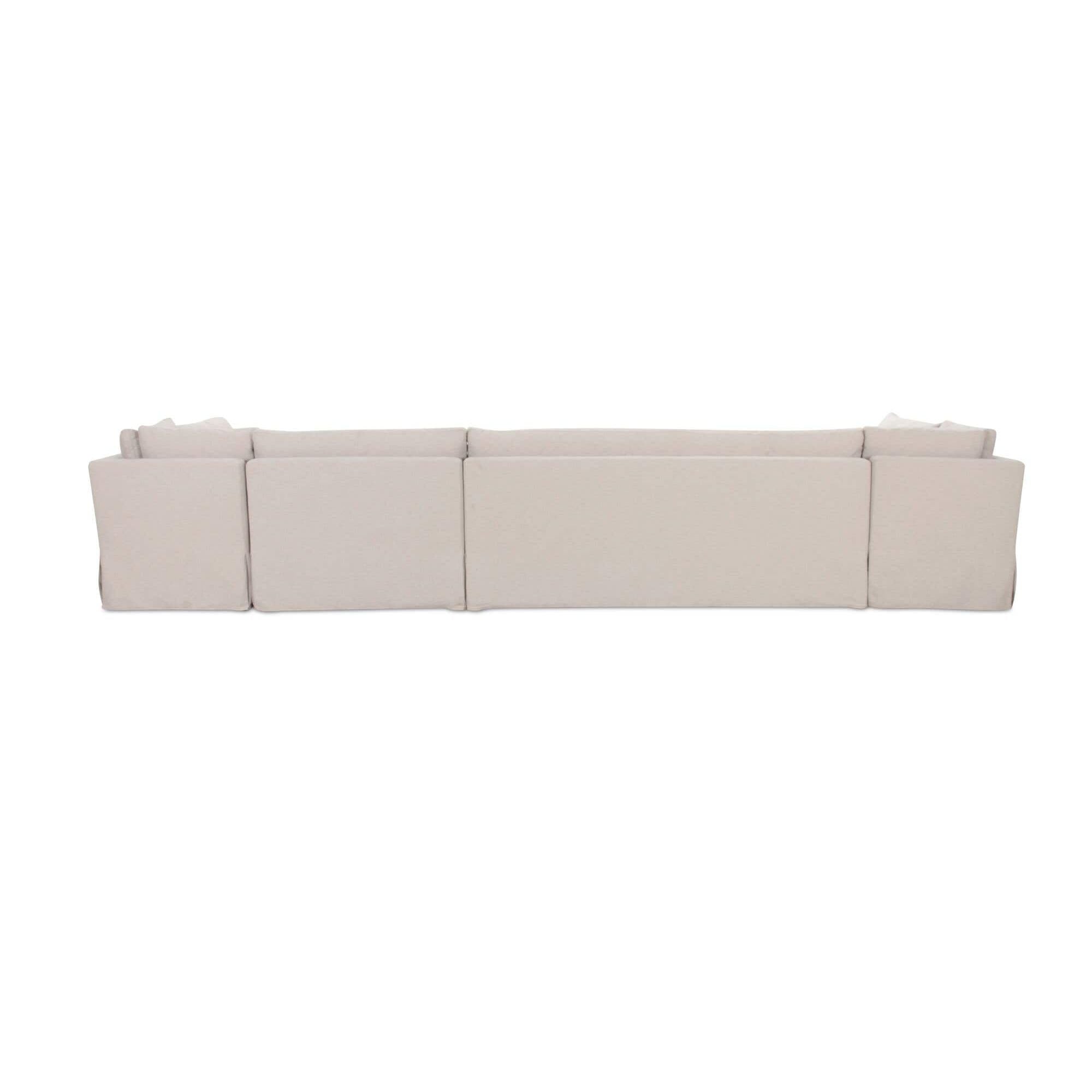 Moe's Home Fable Slipcover Dining Banquette U-Shape Beige 168 in. - Image 3