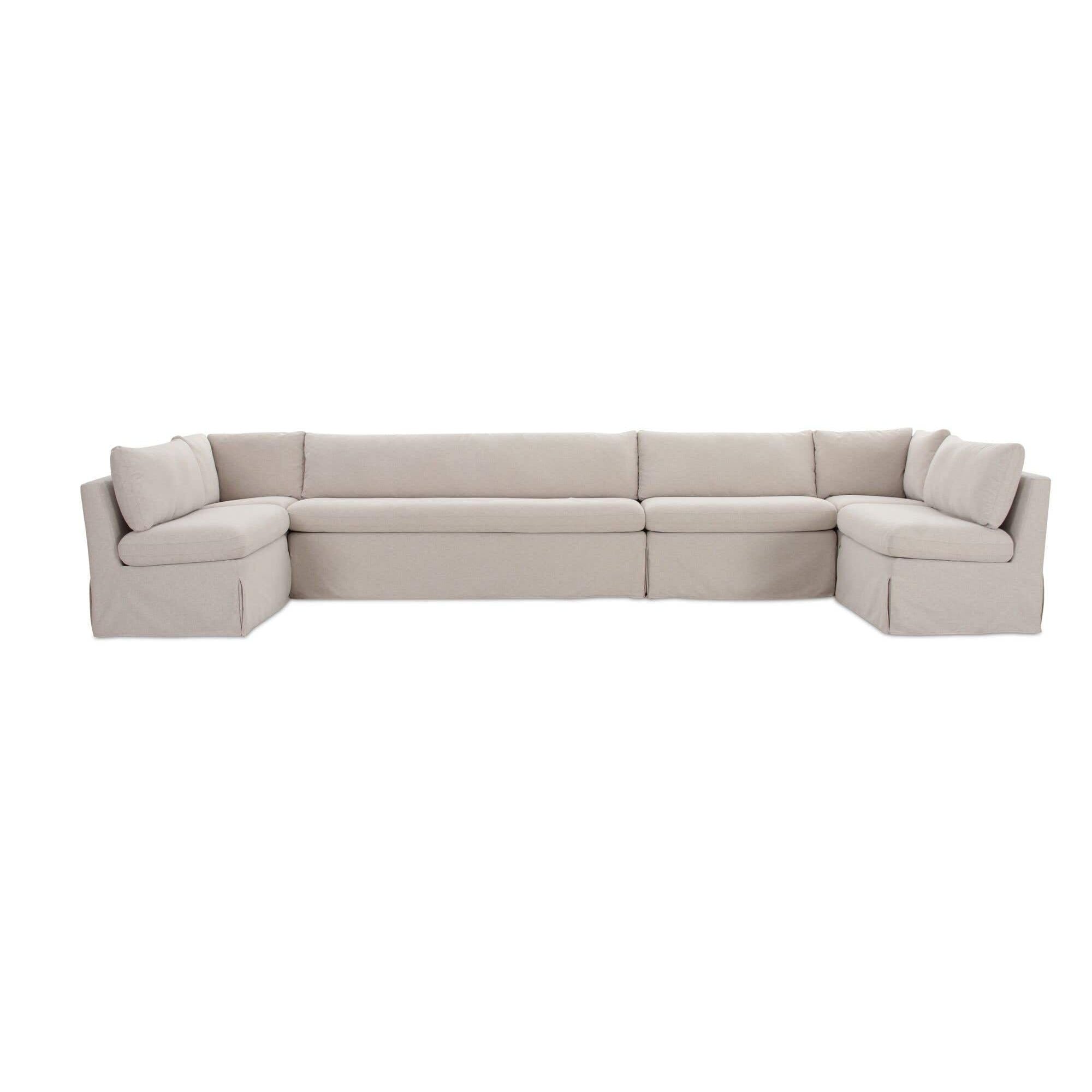Moe’s Home Fable Slipcover Dining Banquette U-Shape Beige 168 in.