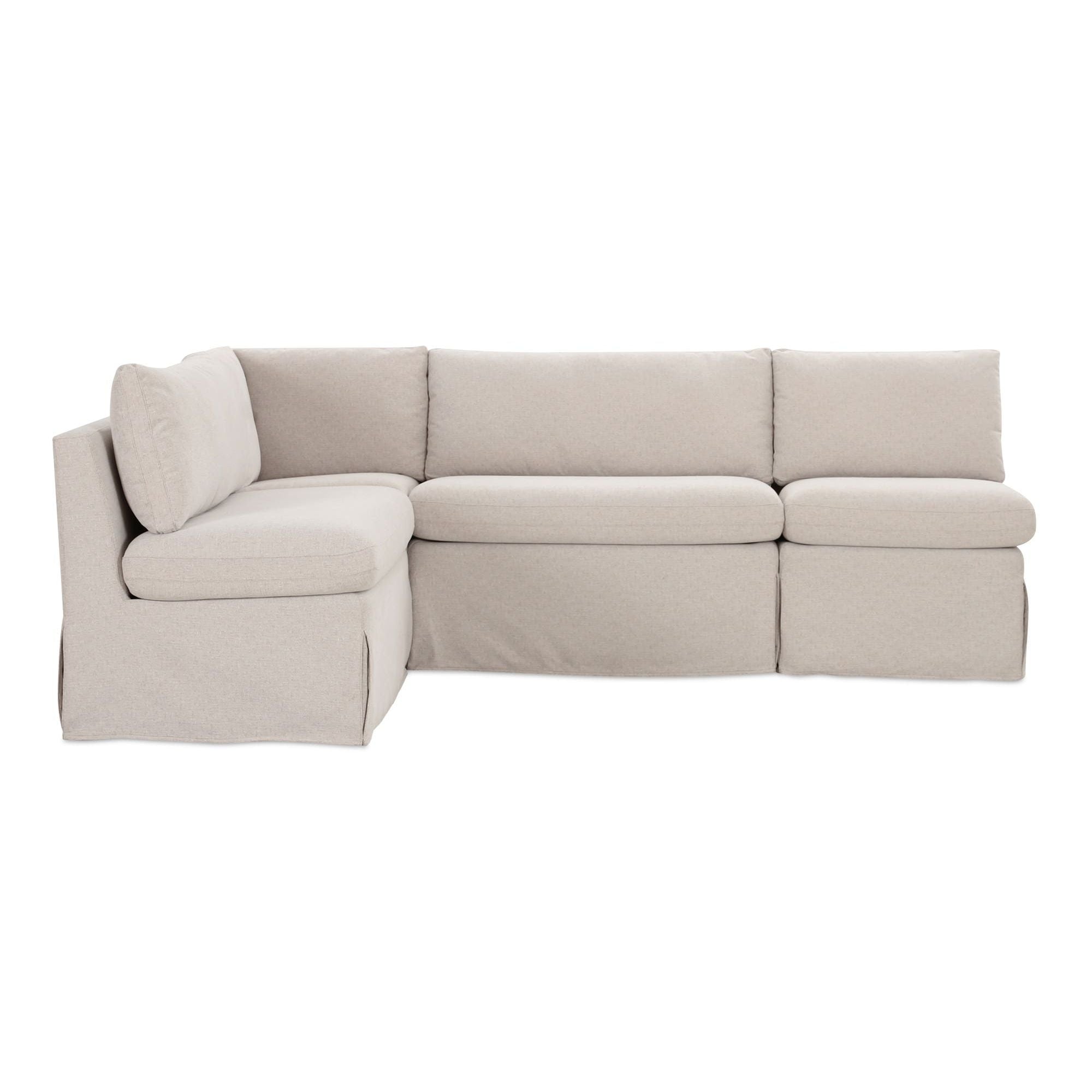 Moe’s Home Fable Slipcover Dining Banquette L-Shape Beige 96 in.