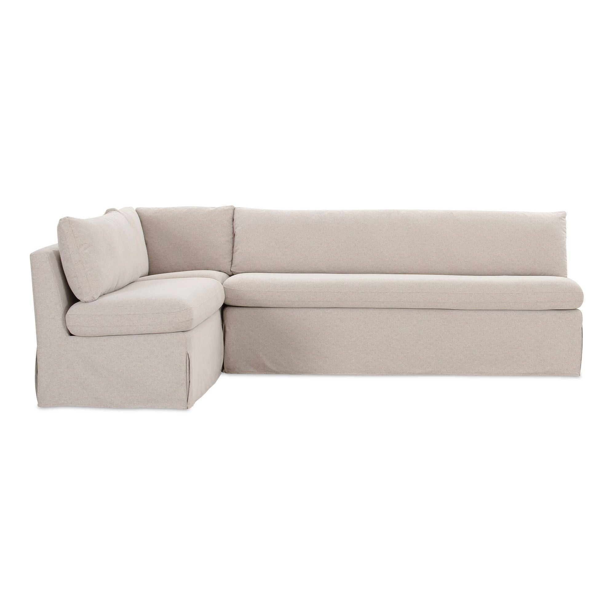 Moe’s Home Fable Slipcover Dining Banquette L-Shape Beige 100.5 in.