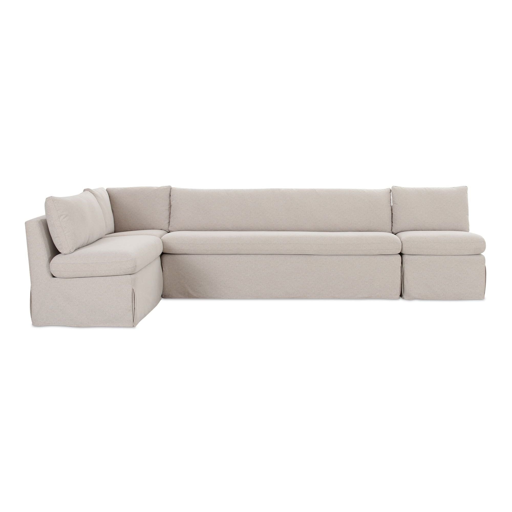 Moe’s Home Fable Slipcover Dining Banquette L-Shape Beige 125.5 in.