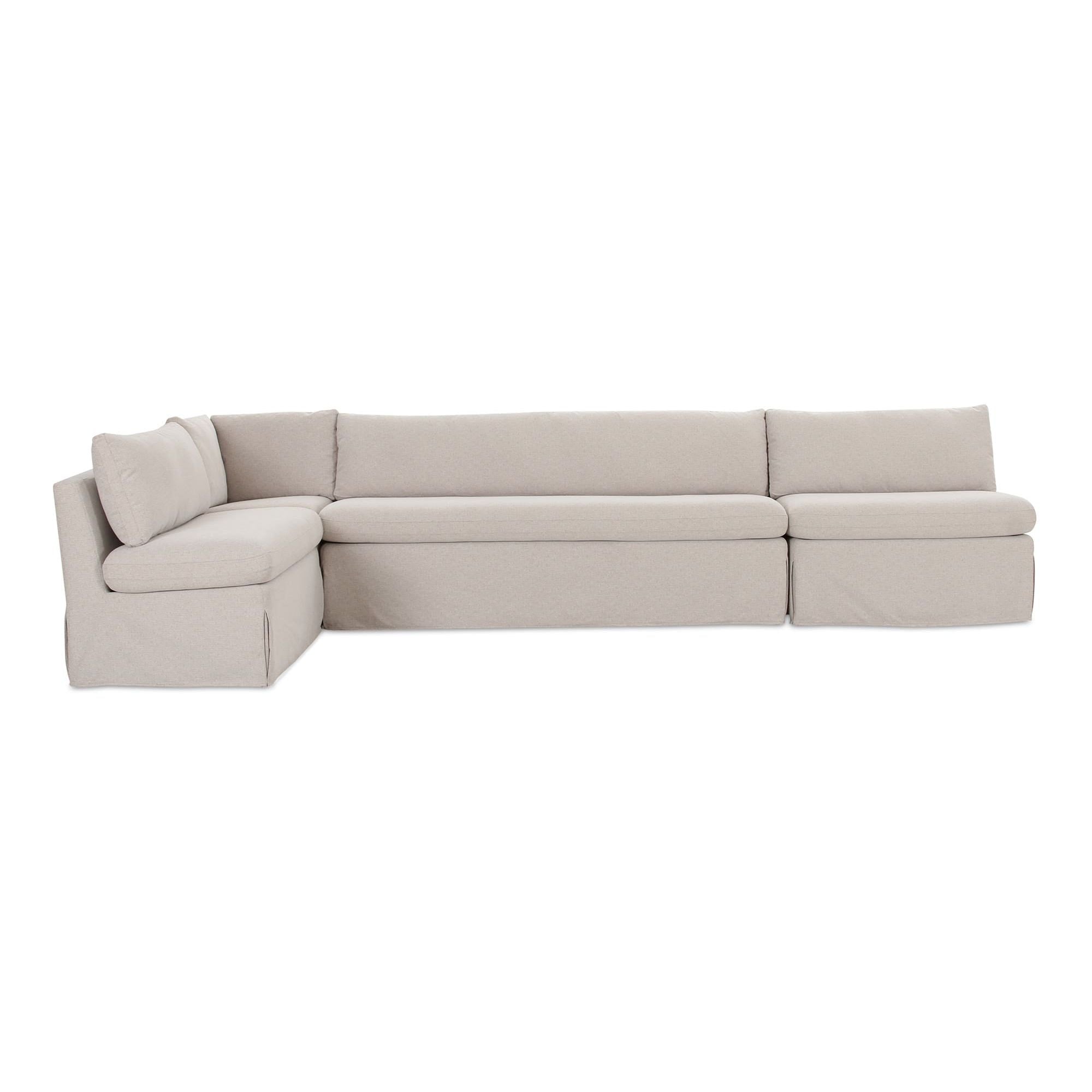 Moe’s Home Fable Slipcover Dining Banquette L-Shape Beige 139.5 in.