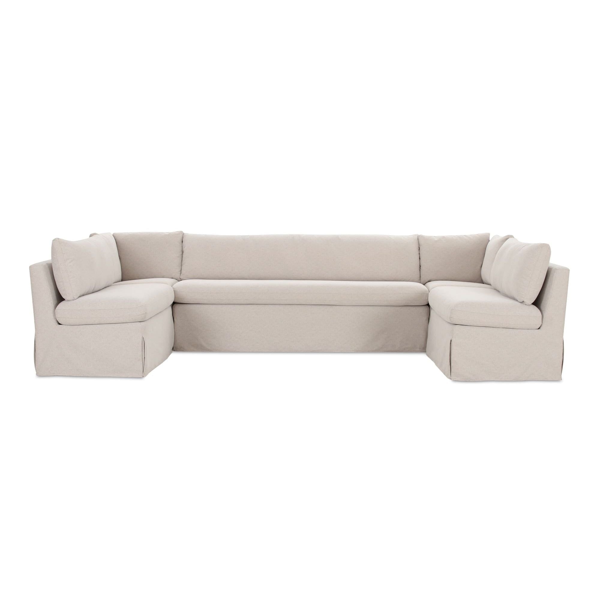 Moe’s Home Fable Slipcover Dining Banquette U-Shape Beige 129 in.
