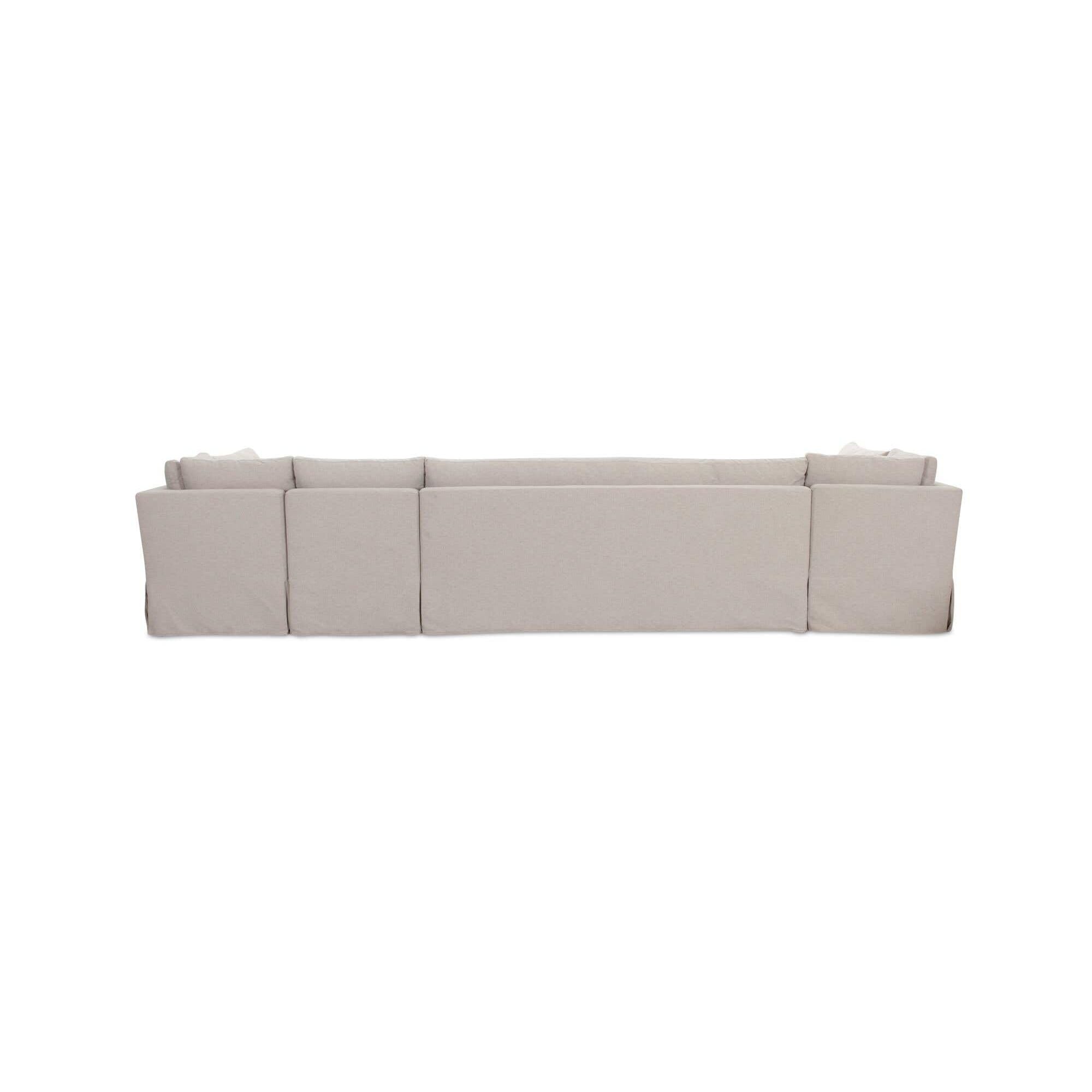 Moe's Home Fable Slipcover Dining Banquette U-Shape Beige 154 in. - Image 2