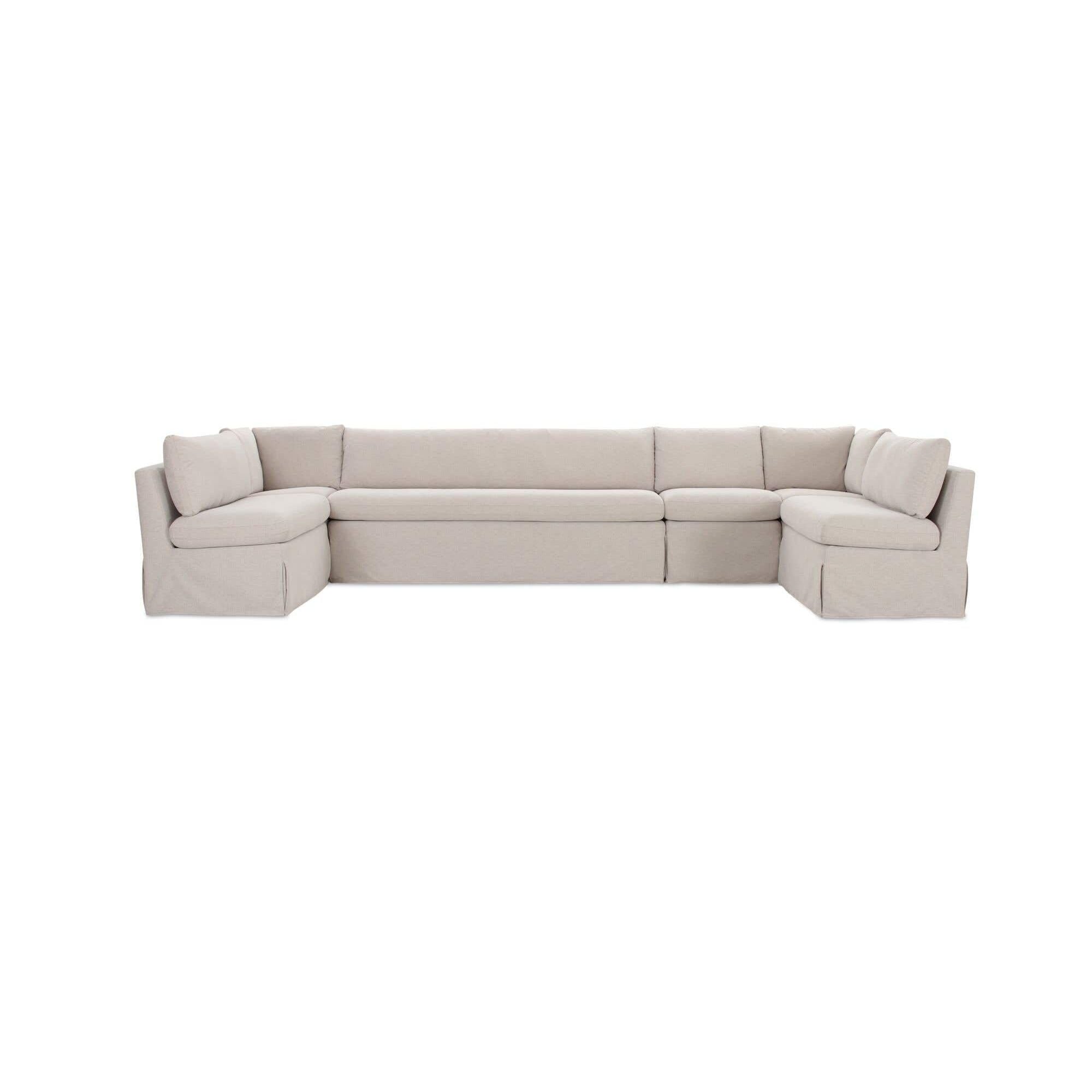 Moe’s Home Fable Slipcover Dining Banquette U-Shape Beige 154 in.