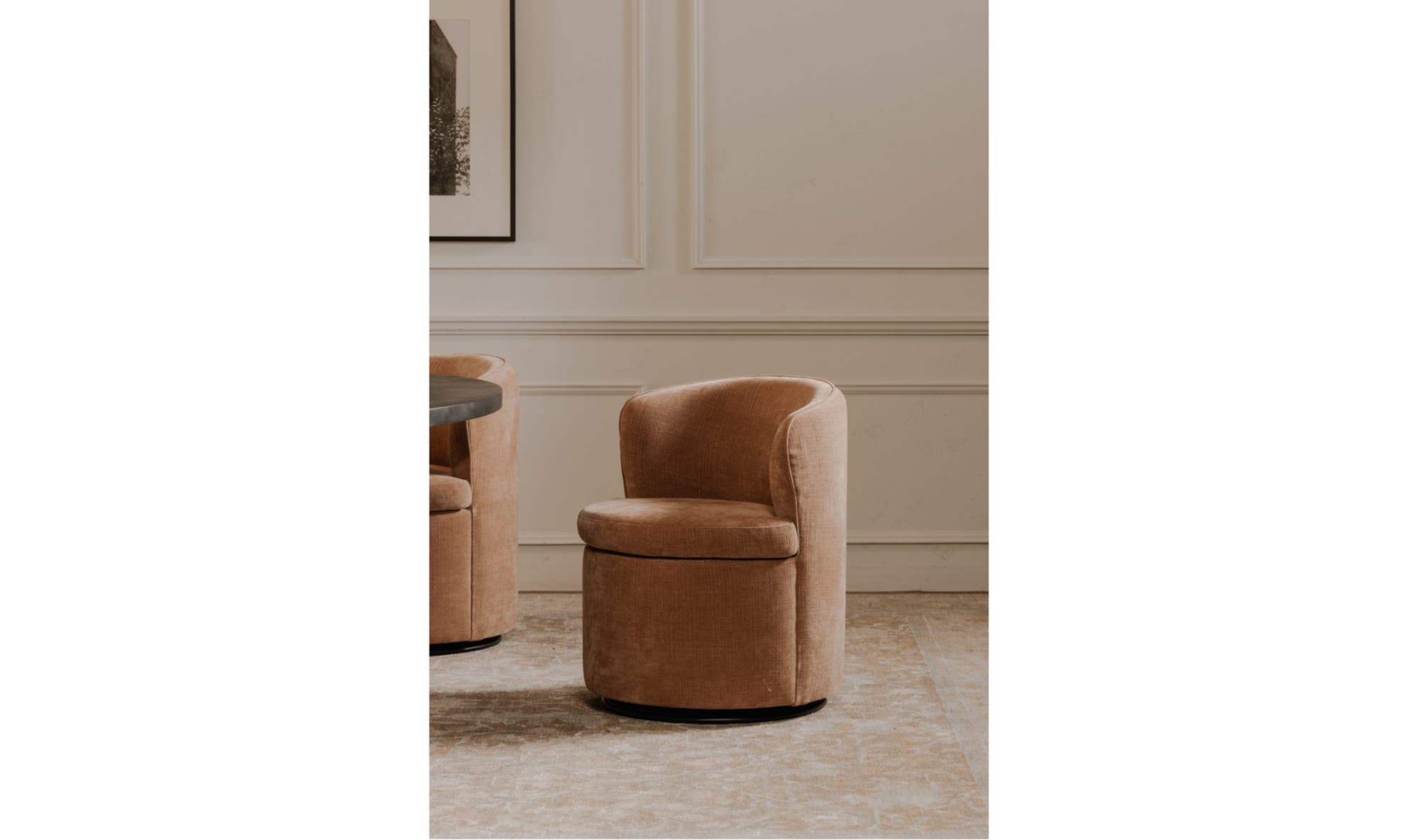 Moe's Home Dane Swivel Dining Chair Heritage Pink - Image 3