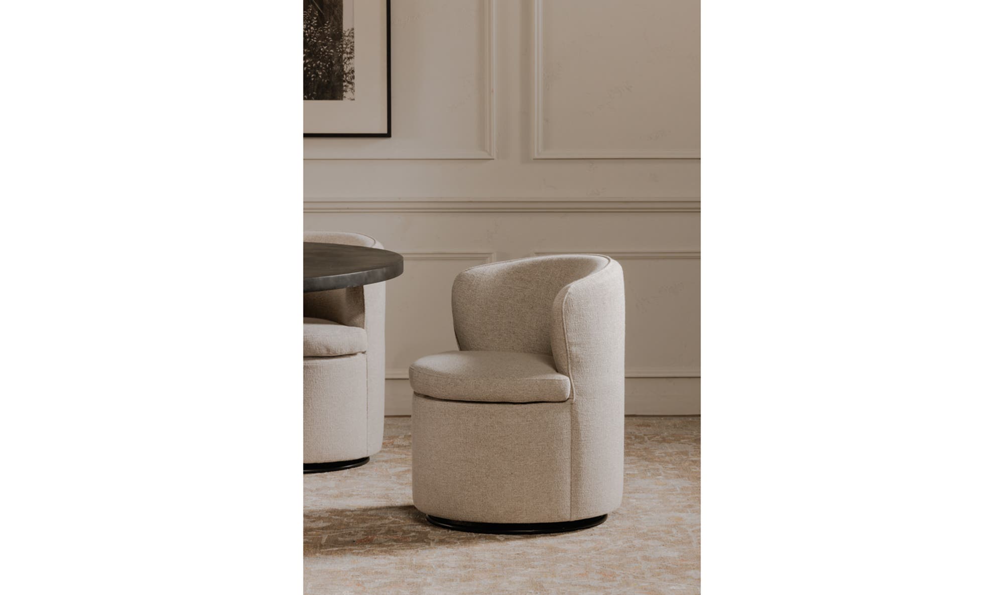 Moe's Home Dane Swivel Dining Chair Oatmeal - Image 3