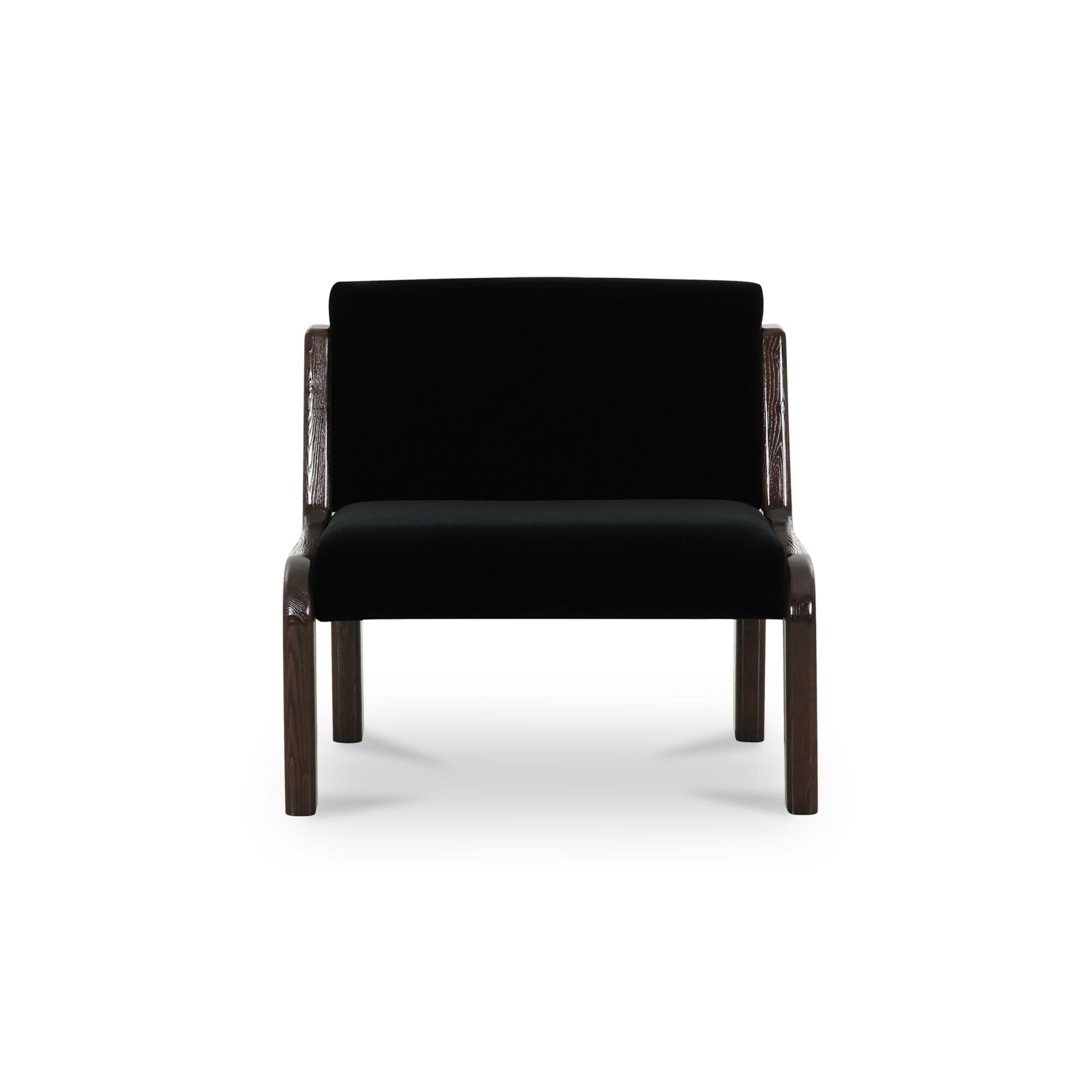 Moe's Home Collection Edie Black Faux Mohair Accent Chair - Image 1