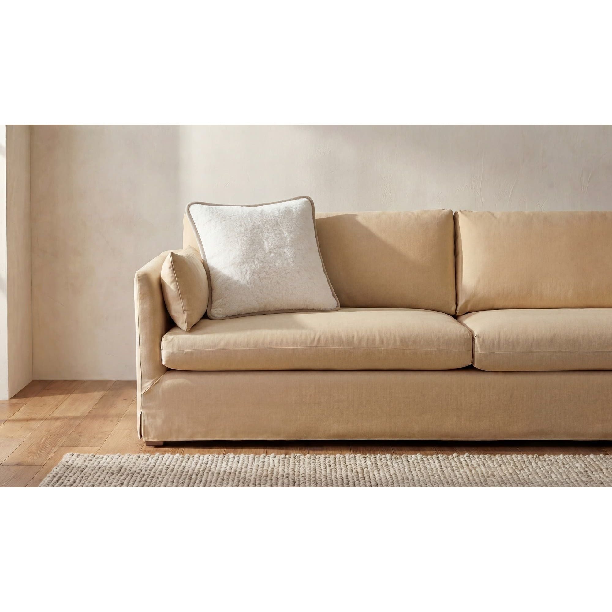 Moe's Home Carr 25In Cushion Faux Fur Cream - Image 2