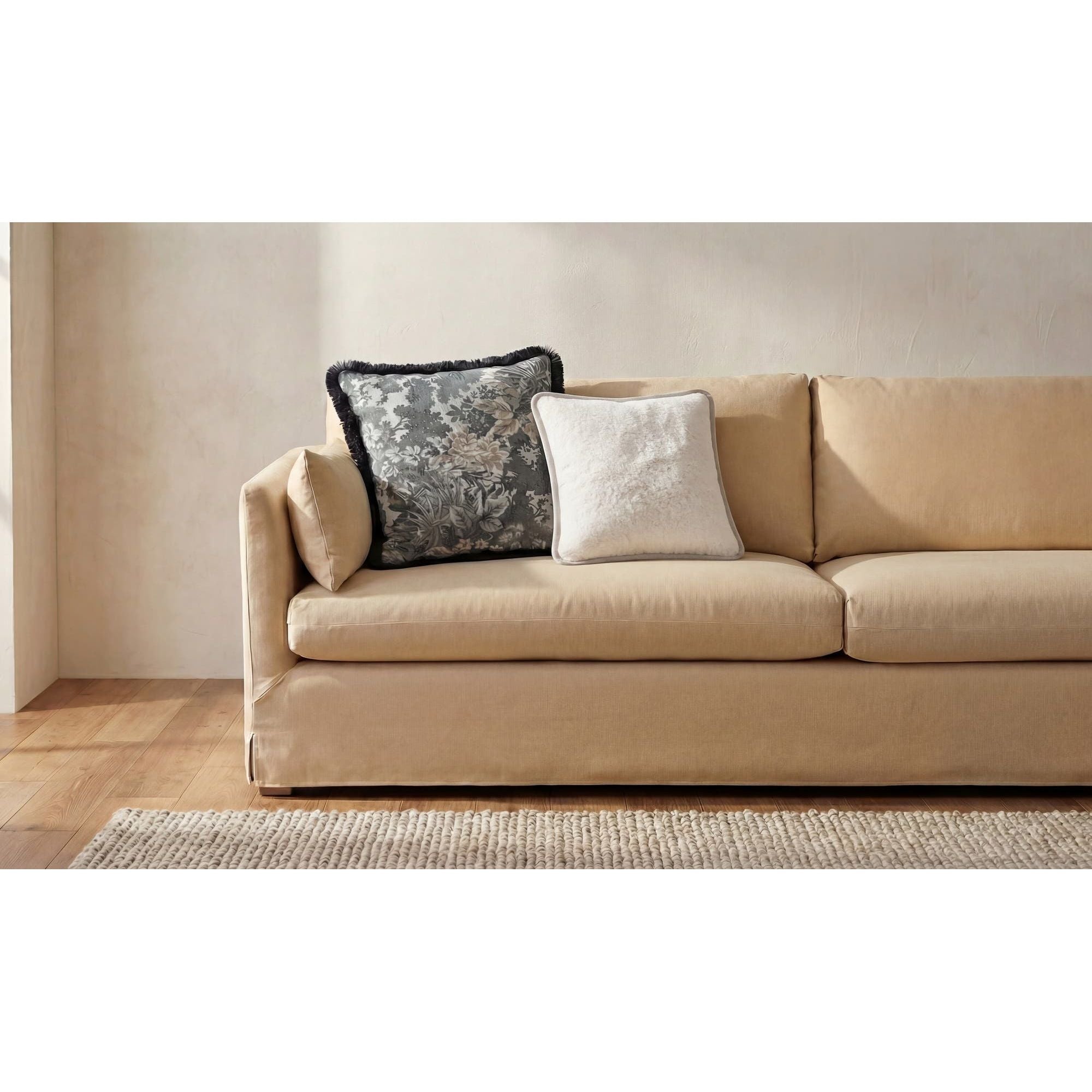 Moe's Home Carr 20In Cushion Faux Fur Cream - Image 2
