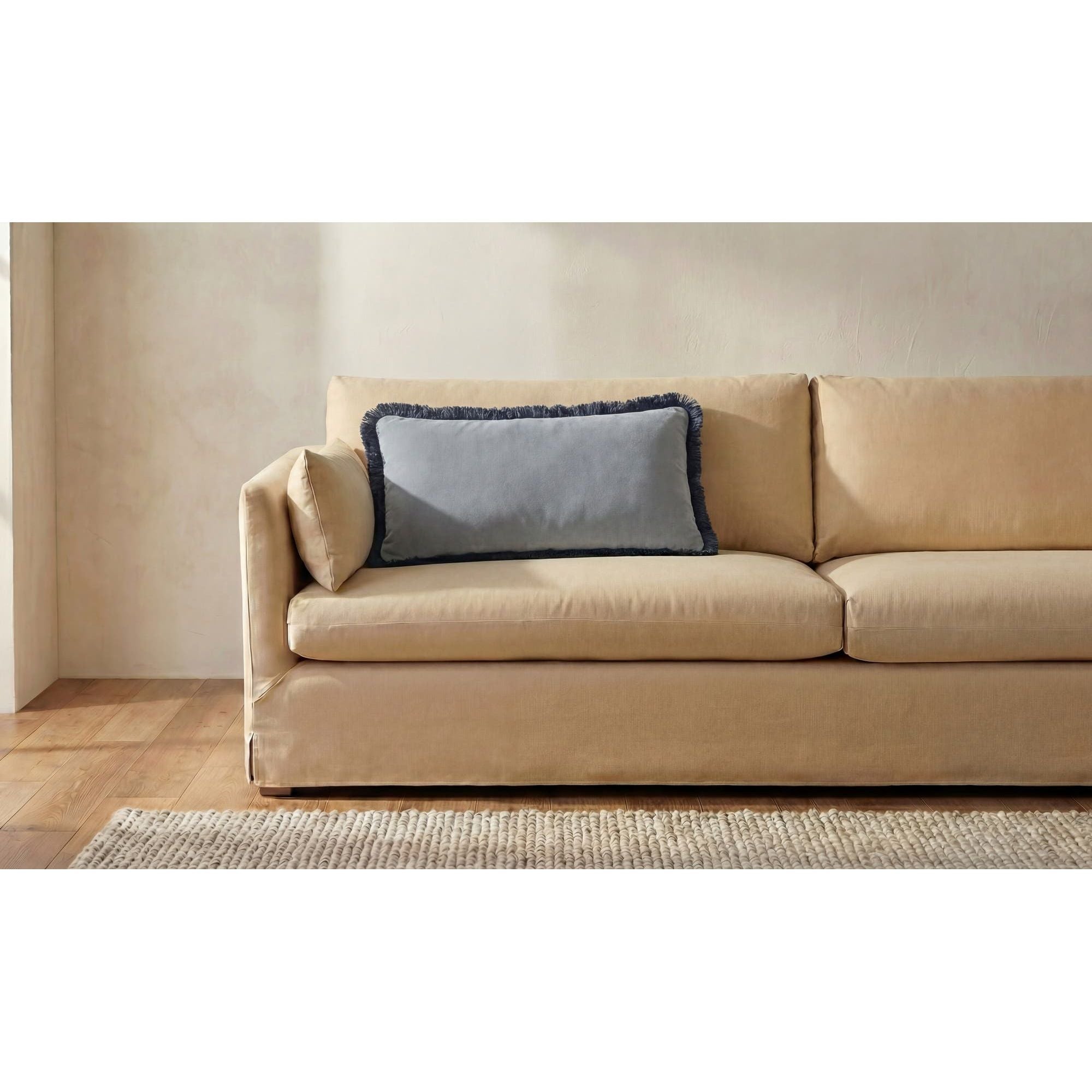Moe's Home Yasmin Lumbar Cushion Light Blue Faux Mohair - Image 2
