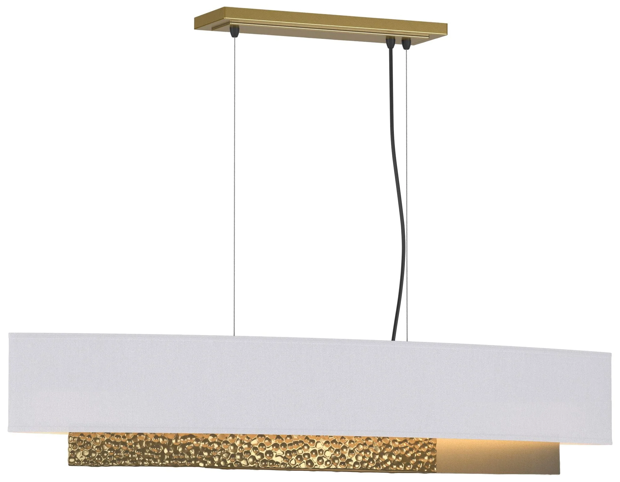 Oceanus 42"W Modern Brass Standard Pendant w/ Anna Shade - Image 1