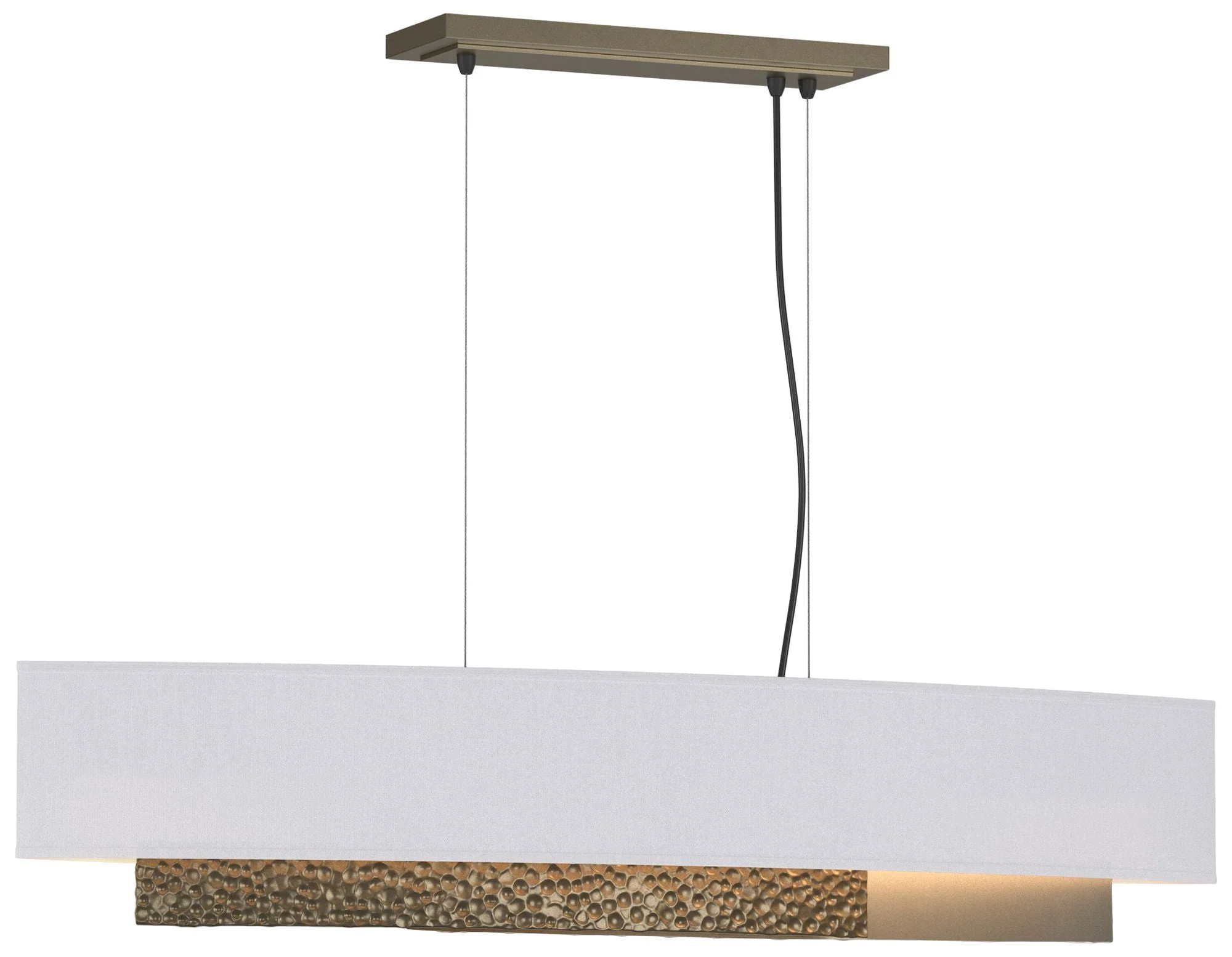 Oceanus 42"W Soft Gold Standard Pendant w/ Natural Anna Shade - Image 1